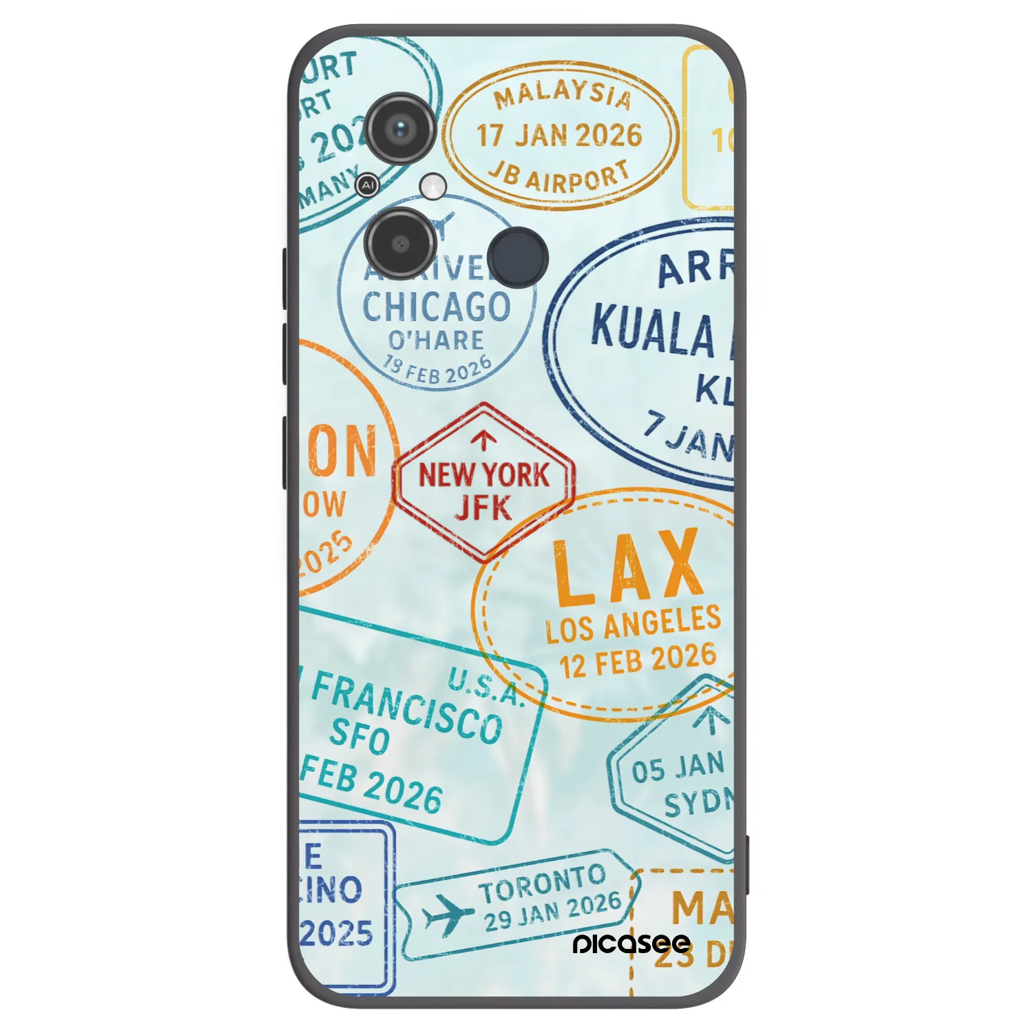 Picasee silikonowe czarne etui na Xiaomi Redmi 12C - PASSPORT EDITION