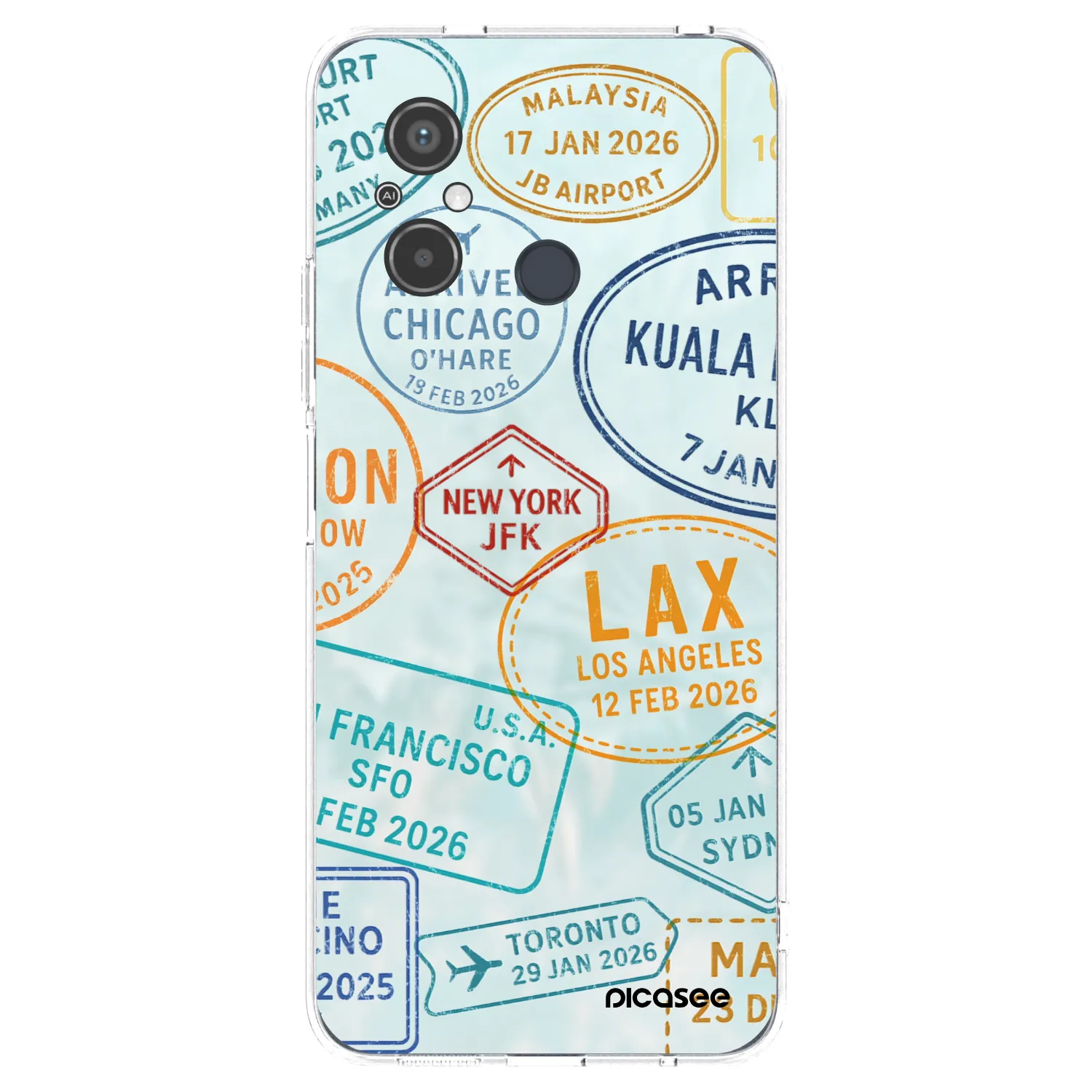 Picasee silikonowe przeźroczyste etui na Xiaomi Redmi 12C - PASSPORT EDITION