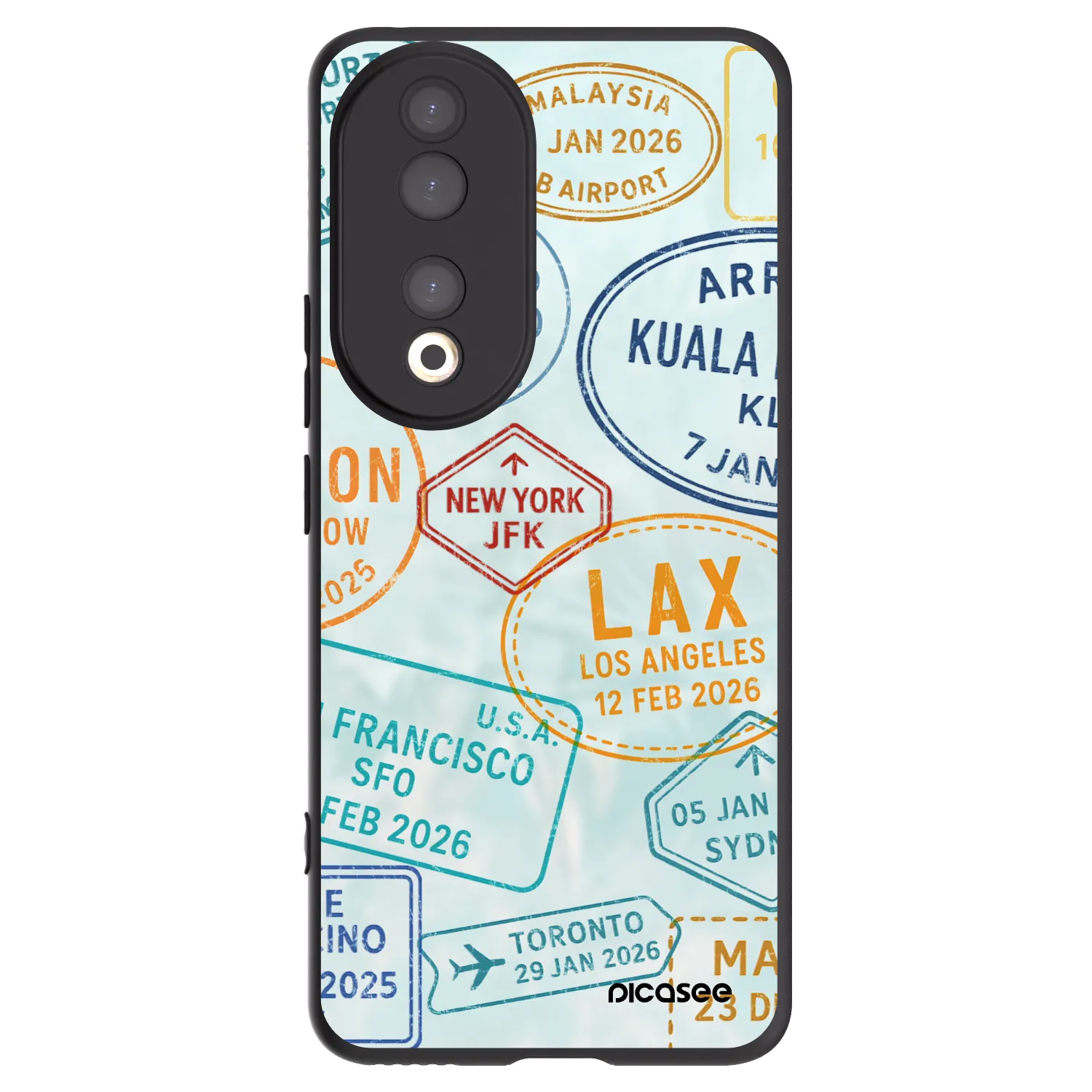 Picasee silikonowe czarne etui na Honor 90 5G - PASSPORT EDITION