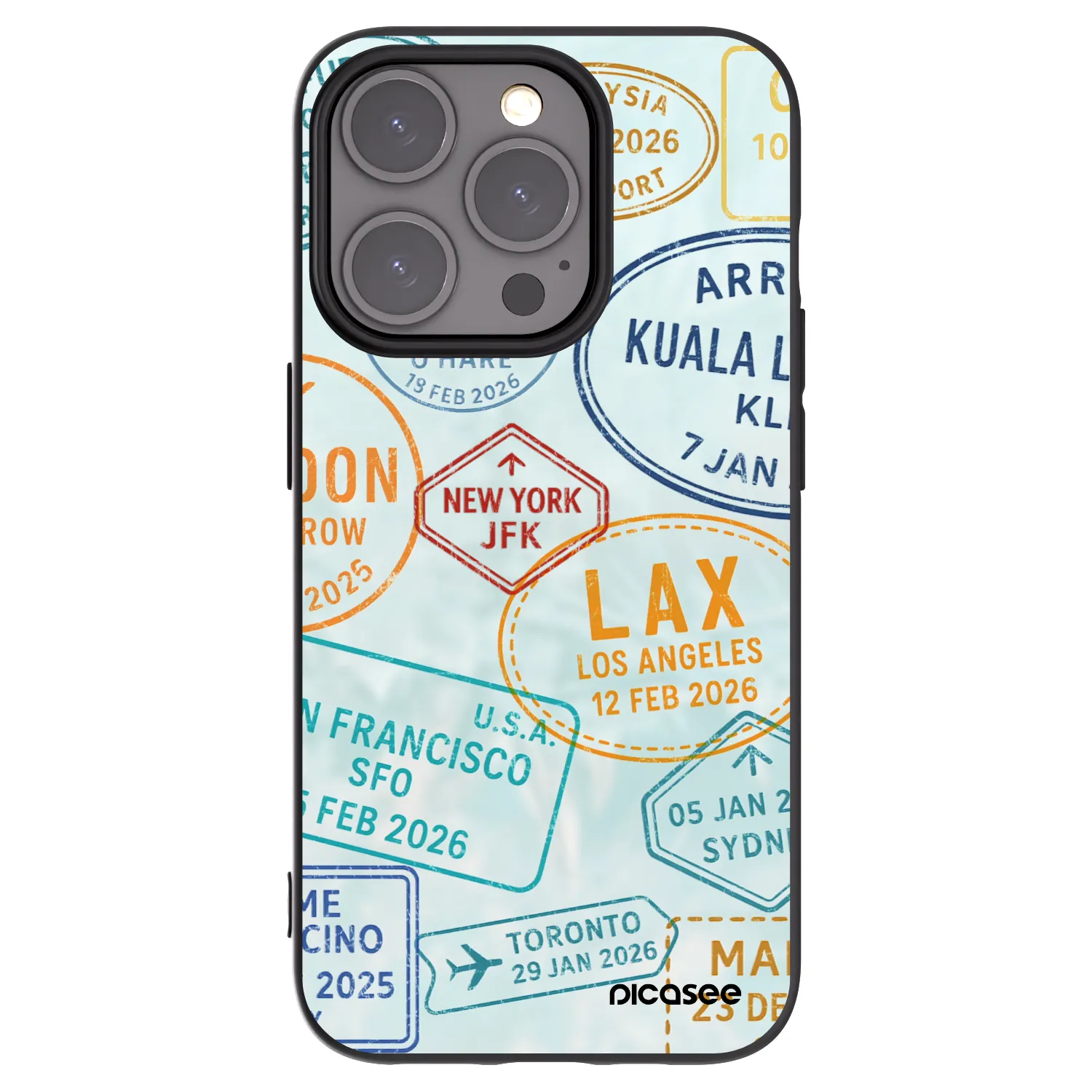 Picasee silikonowe czarne etui na Apple iPhone 15 Pro - PASSPORT EDITION