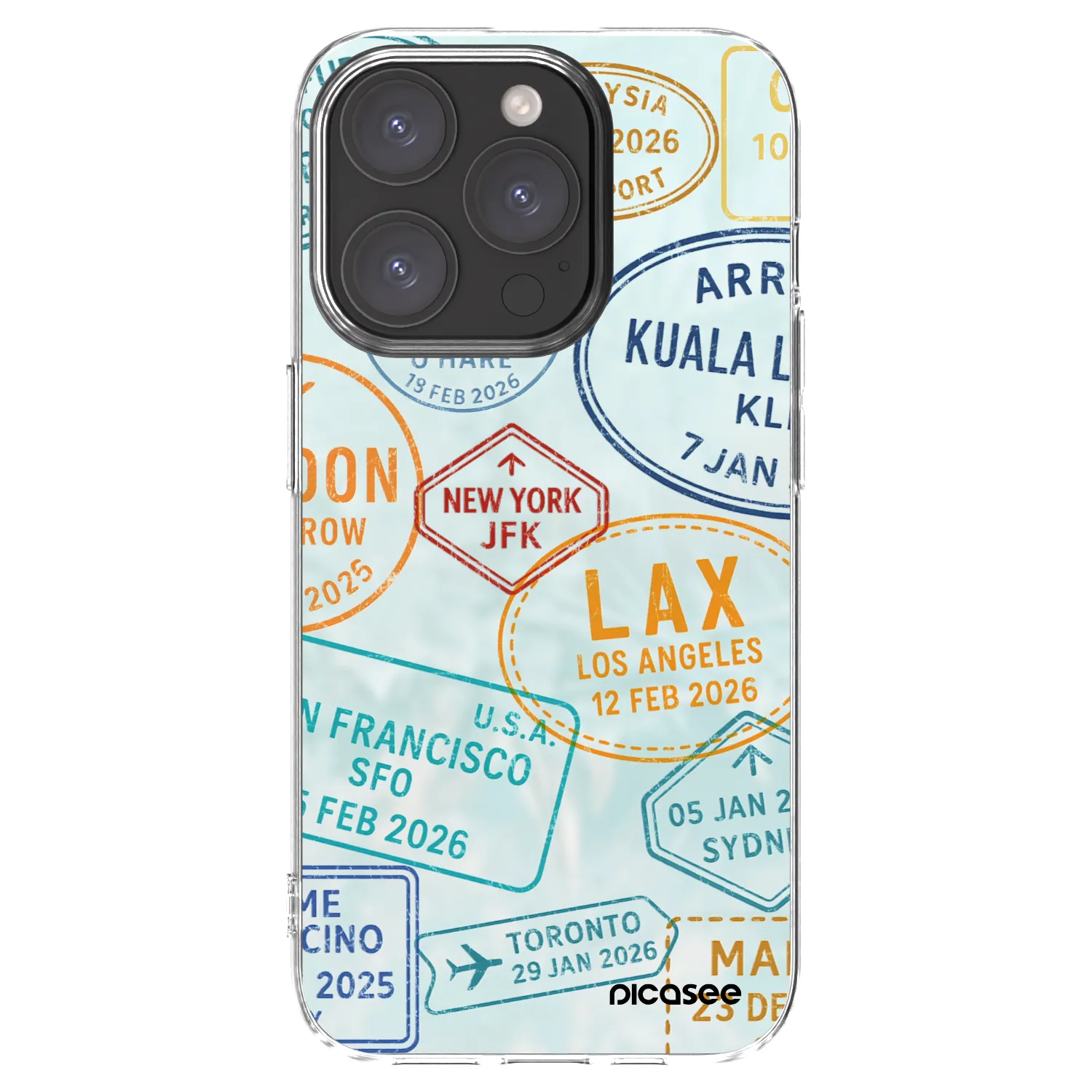 Picasee silikonowe przeźroczyste etui na Apple iPhone 15 Pro - PASSPORT EDITION