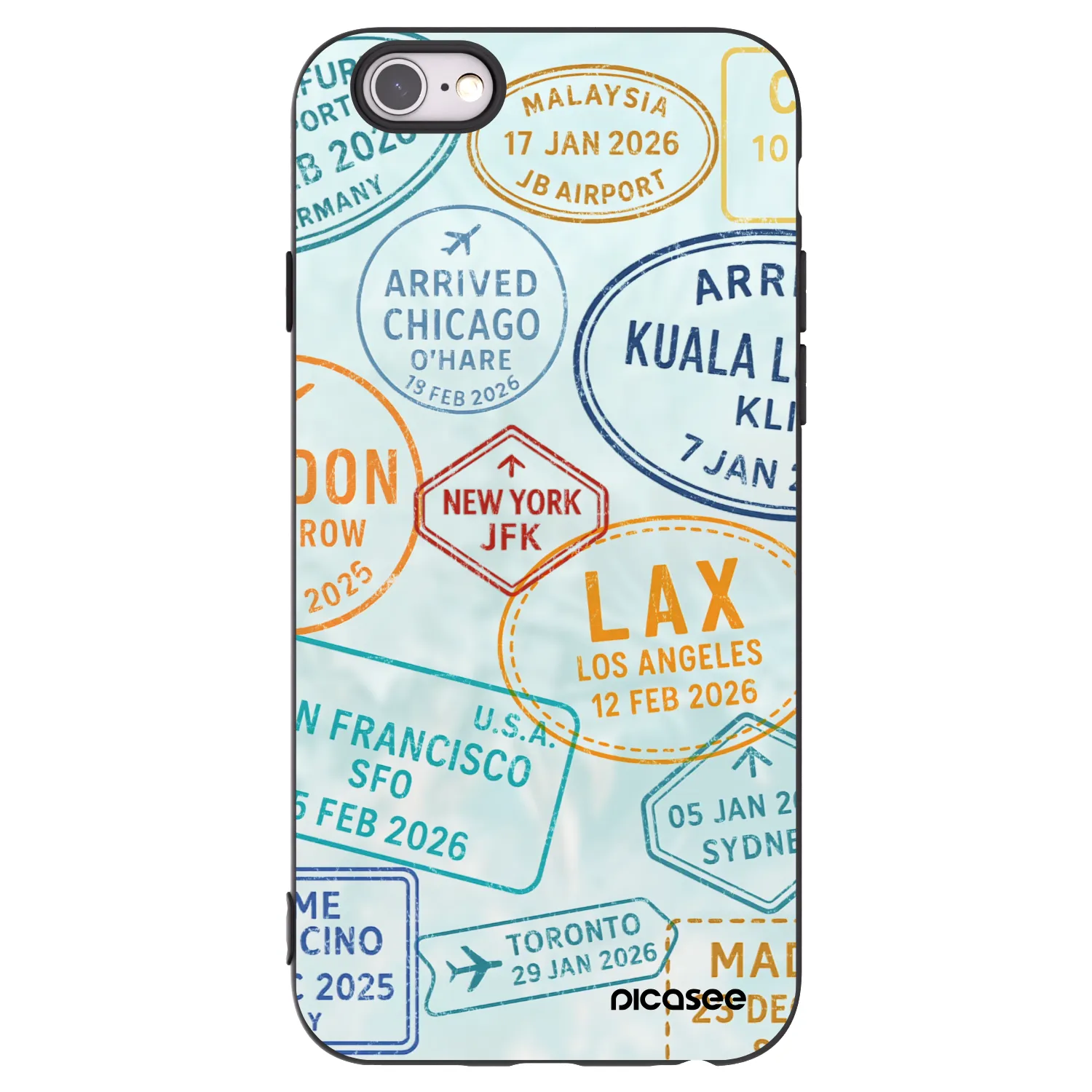 Picasee silikonowe czarne etui na Apple iPhone 6/6S - PASSPORT EDITION