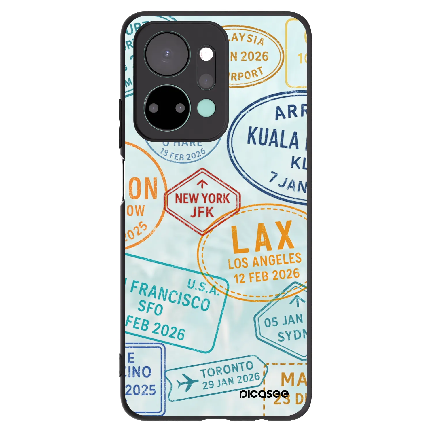 Picasee silikonowe czarne etui na Honor X7a - PASSPORT EDITION