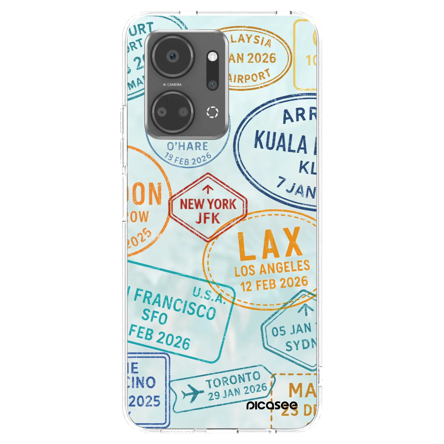 Picasee silikonowe przeźroczyste etui na Honor X7a - PASSPORT EDITION