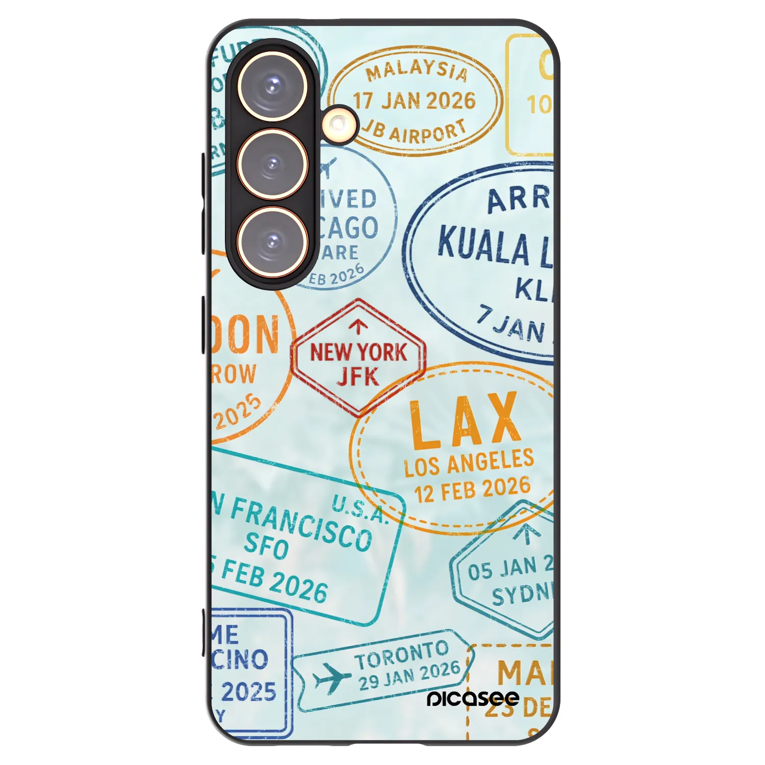 Picasee silikonowe czarne etui na Samsung Galaxy S24 S921B 5G - PASSPORT EDITION