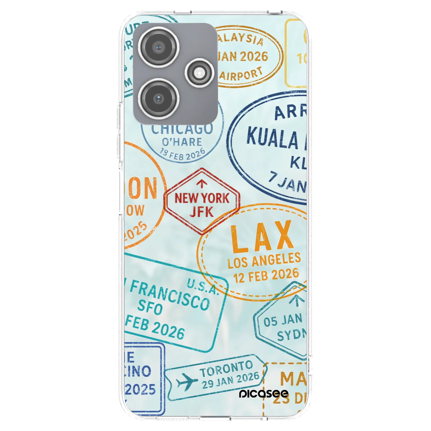 Picasee silikonowe przeźroczyste etui na Xiaomi Redmi 12 5G - PASSPORT EDITION