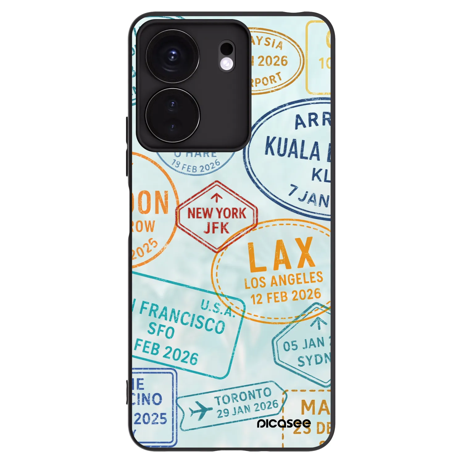 Picasee silikonowe czarne etui na Xiaomi Redmi 13C 4G - PASSPORT EDITION