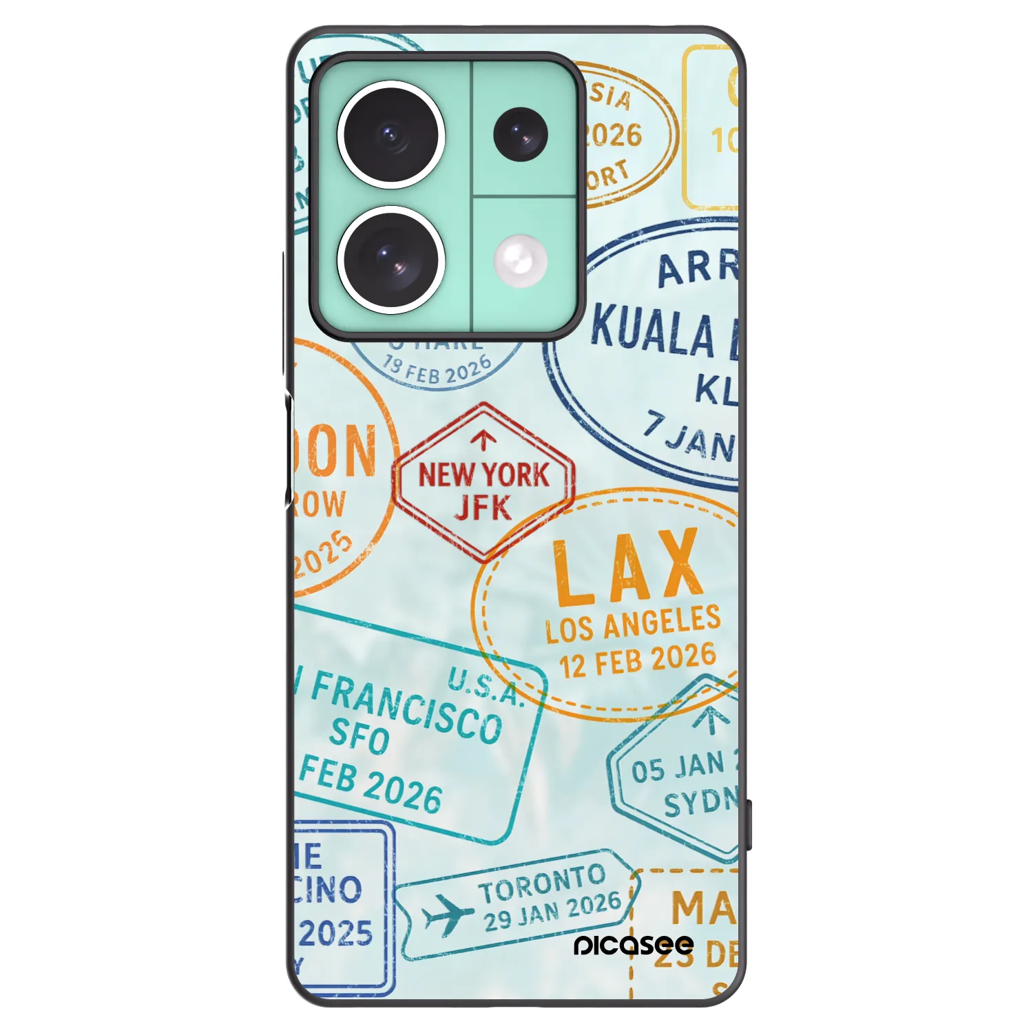 Picasee silikonowe czarne etui na Xiaomi Redmi Note 13 5G - PASSPORT EDITION