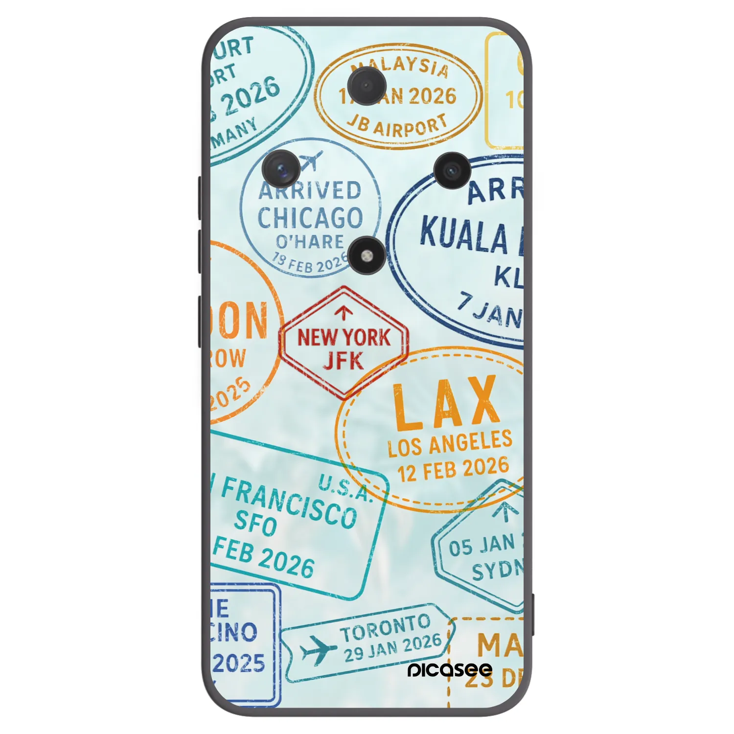 Picasee silikonowe czarne etui na Honor Magic6 Lite 5G - PASSPORT EDITION