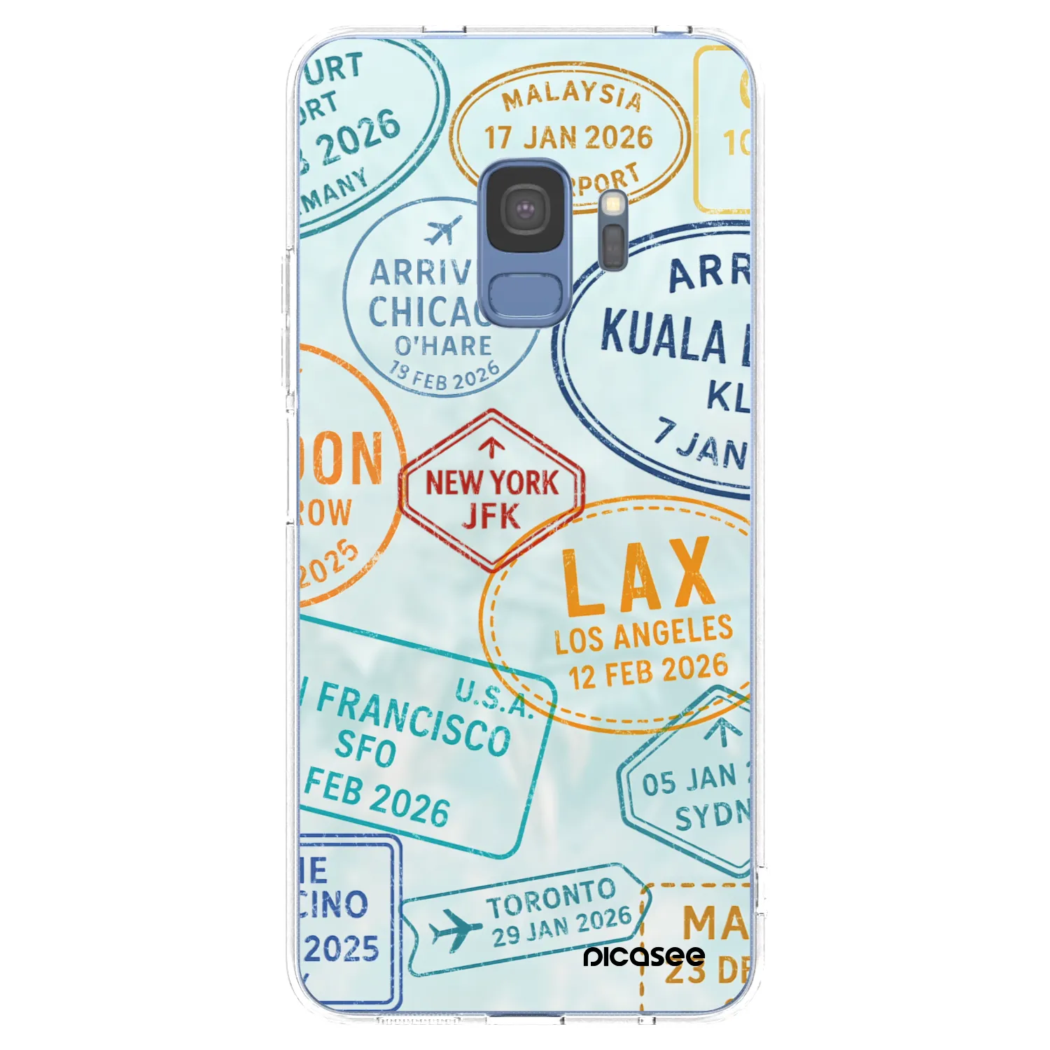 Picasee silikonowe przeźroczyste etui na Samsung Galaxy S9 G960F - PASSPORT EDITION