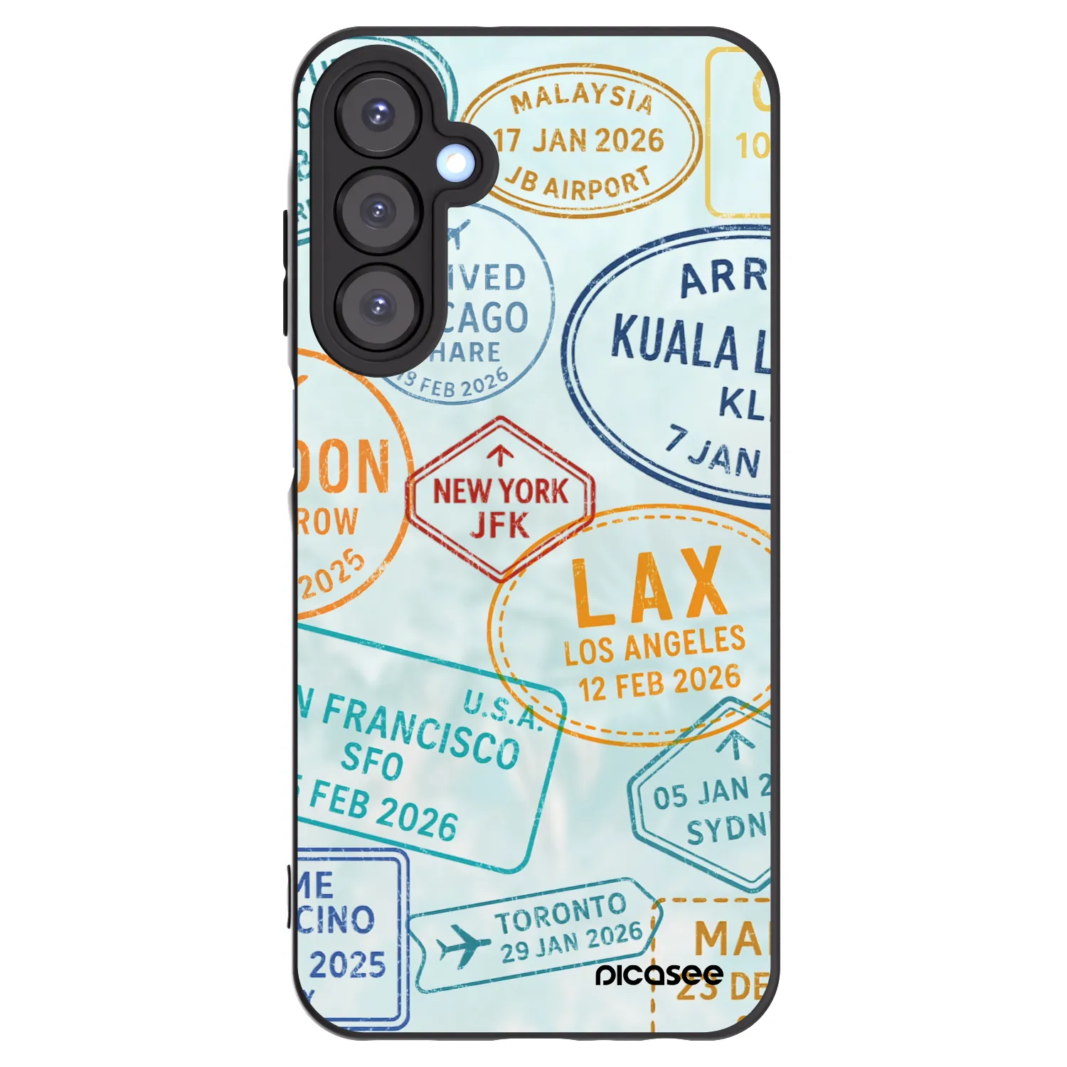 Picasee silikonowe czarne etui na Samsung Galaxy A25 A256B 5G - PASSPORT EDITION