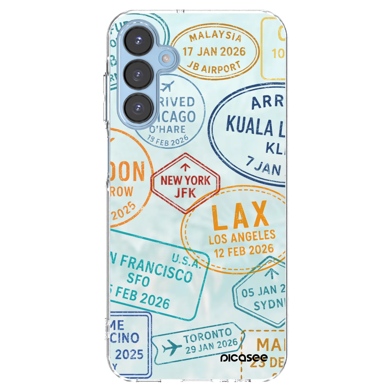 Picasee silikonowe przeźroczyste etui na Samsung Galaxy A15 A156B 5G - PASSPORT EDITION