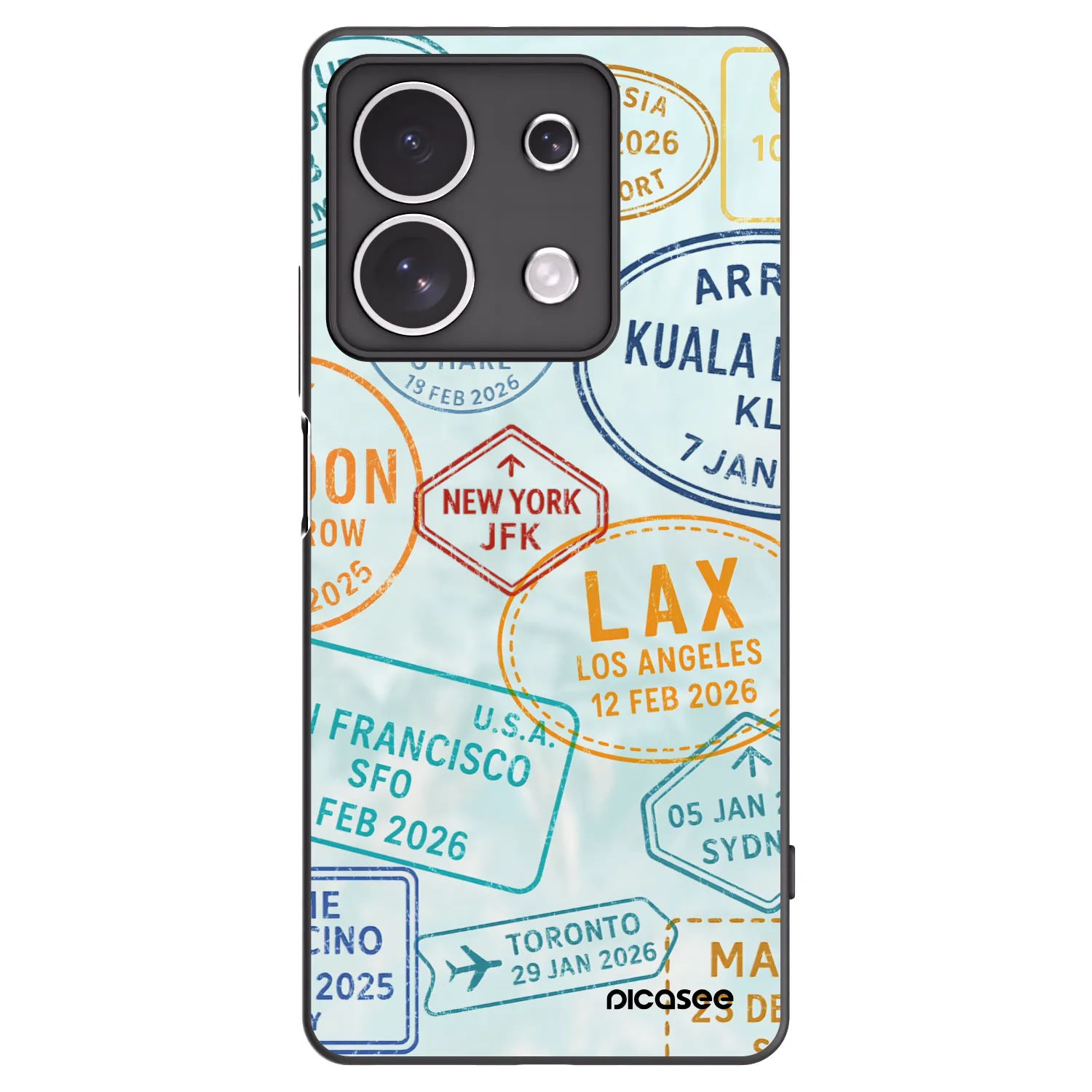 Picasee silikonowe czarne etui na Xiaomi Redmi Note 13 4G - PASSPORT EDITION