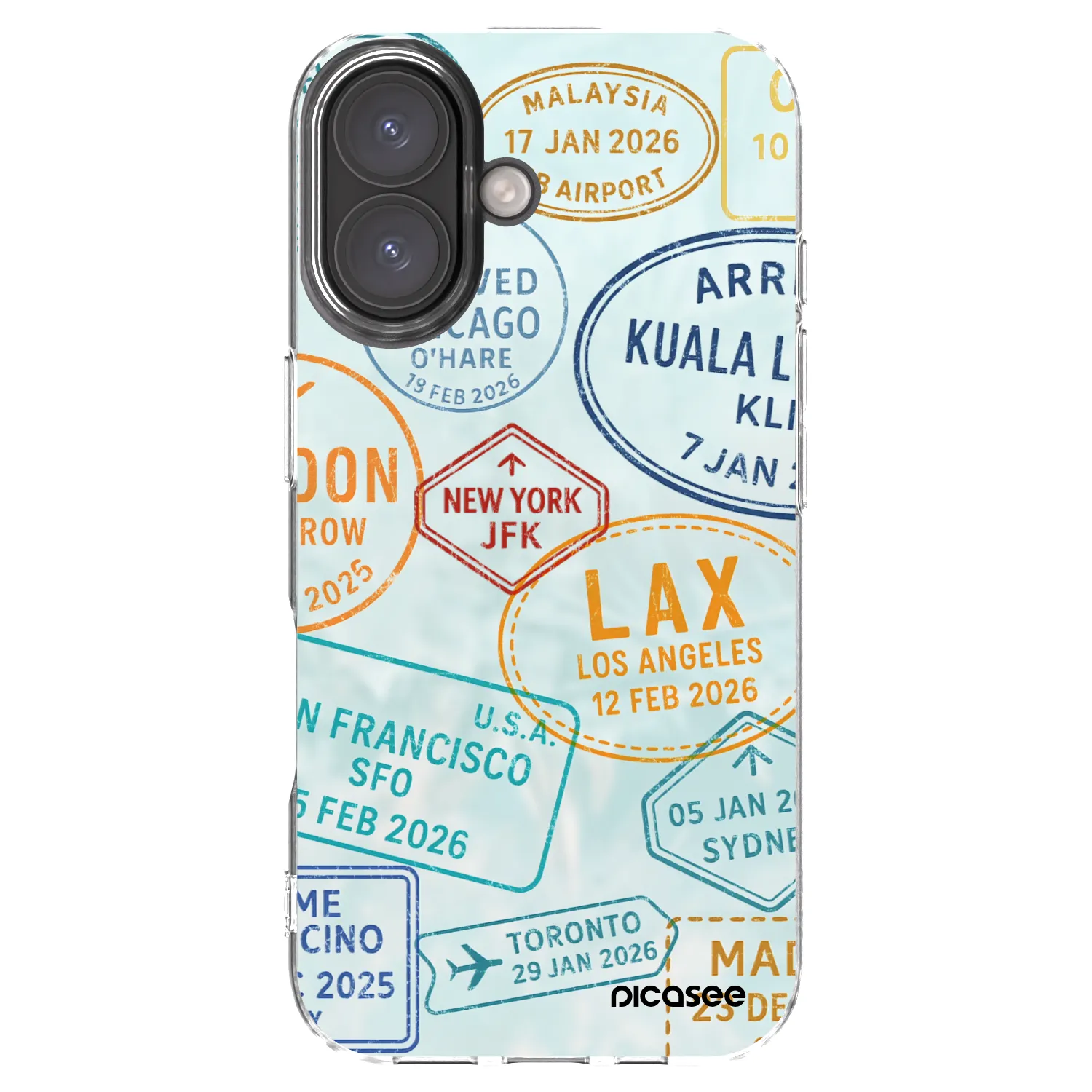 Picasee silikonowe przeźroczyste etui na Apple iPhone 16 - PASSPORT EDITION