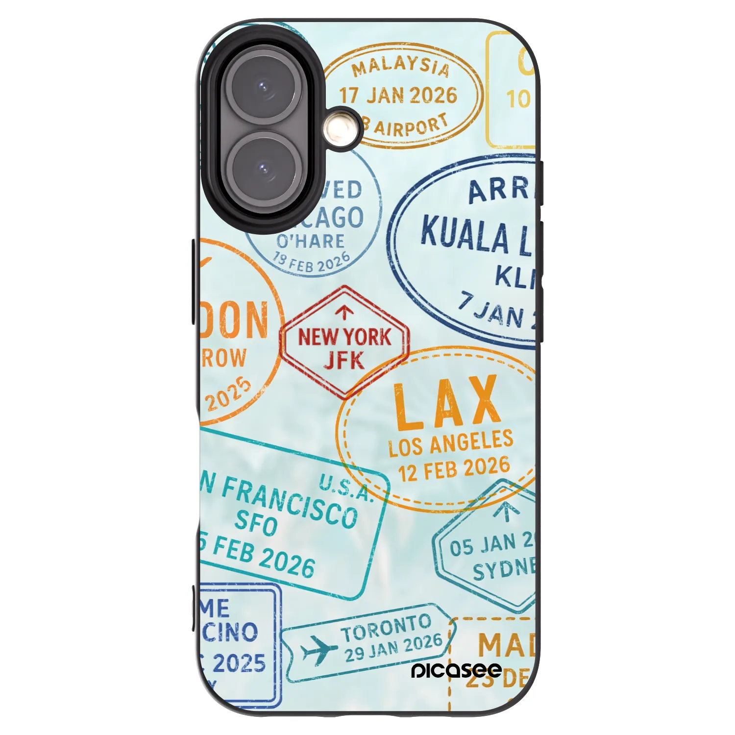 Picasee silikonowe czarne etui na Apple iPhone 16 - PASSPORT EDITION