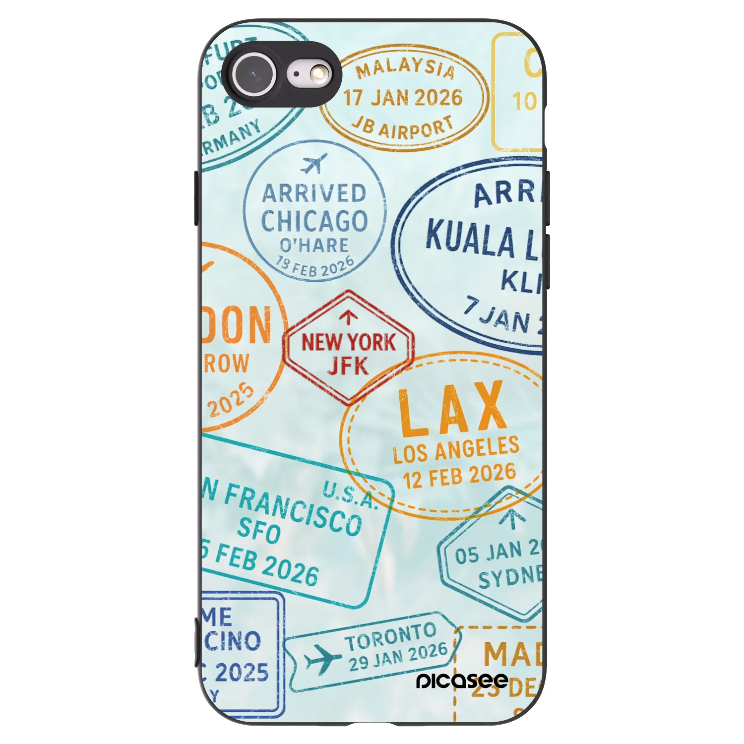 Picasee silikonowe czarne etui na Apple iPhone 8 - PASSPORT EDITION