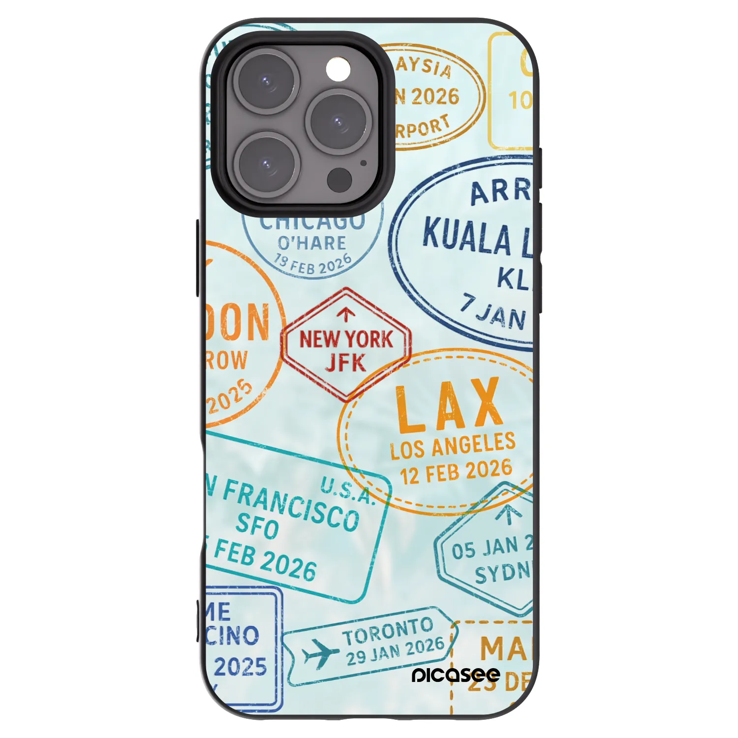 Picasee silikonowe czarne etui na Apple iPhone 16 Pro Max - PASSPORT EDITION