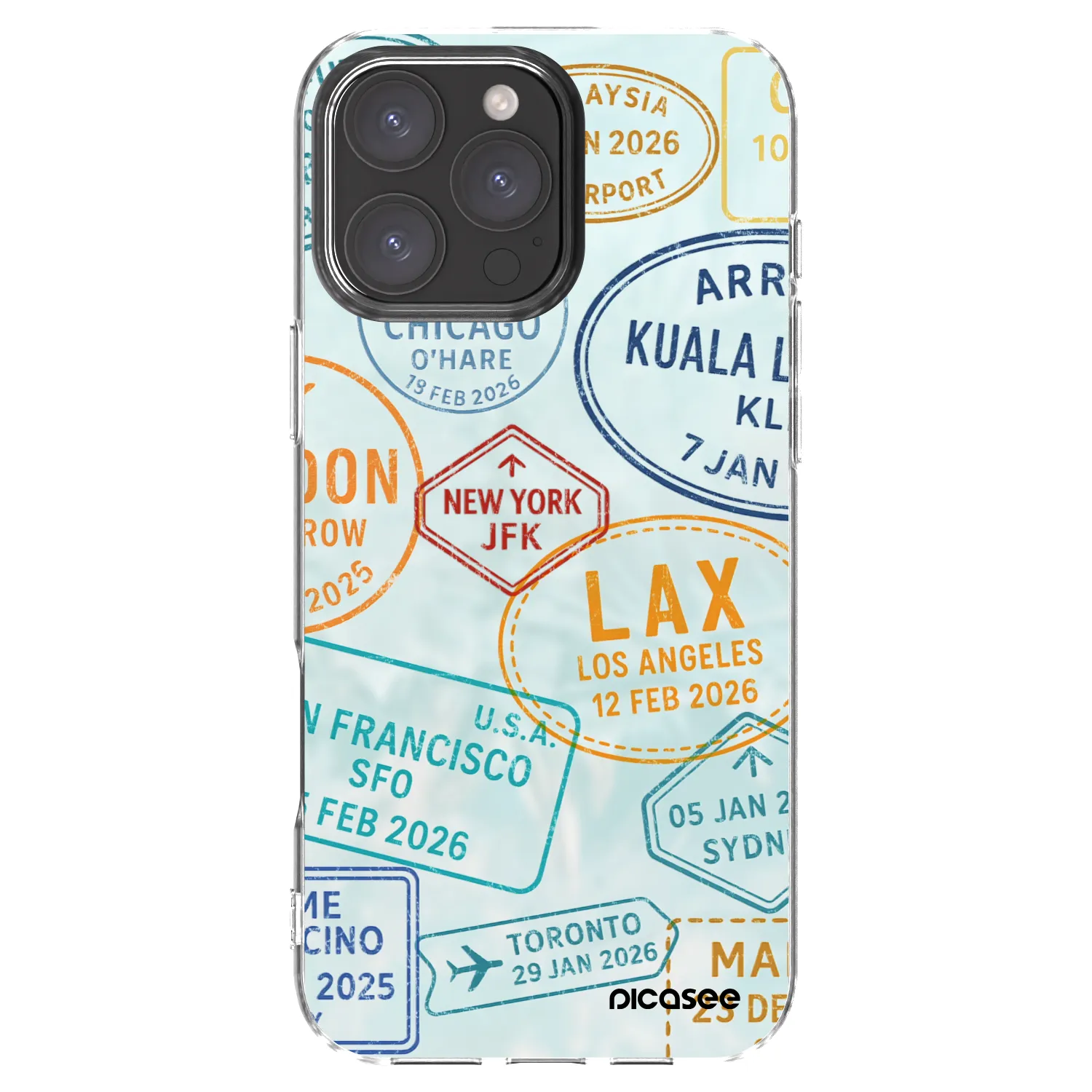 Picasee silikonowe przeźroczyste etui na Apple iPhone 16 Pro Max - PASSPORT EDITION