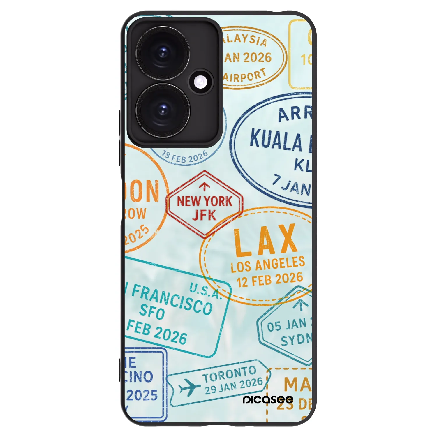 Picasee silikonowe czarne etui na Xiaomi Redmi 13C 5G - PASSPORT EDITION