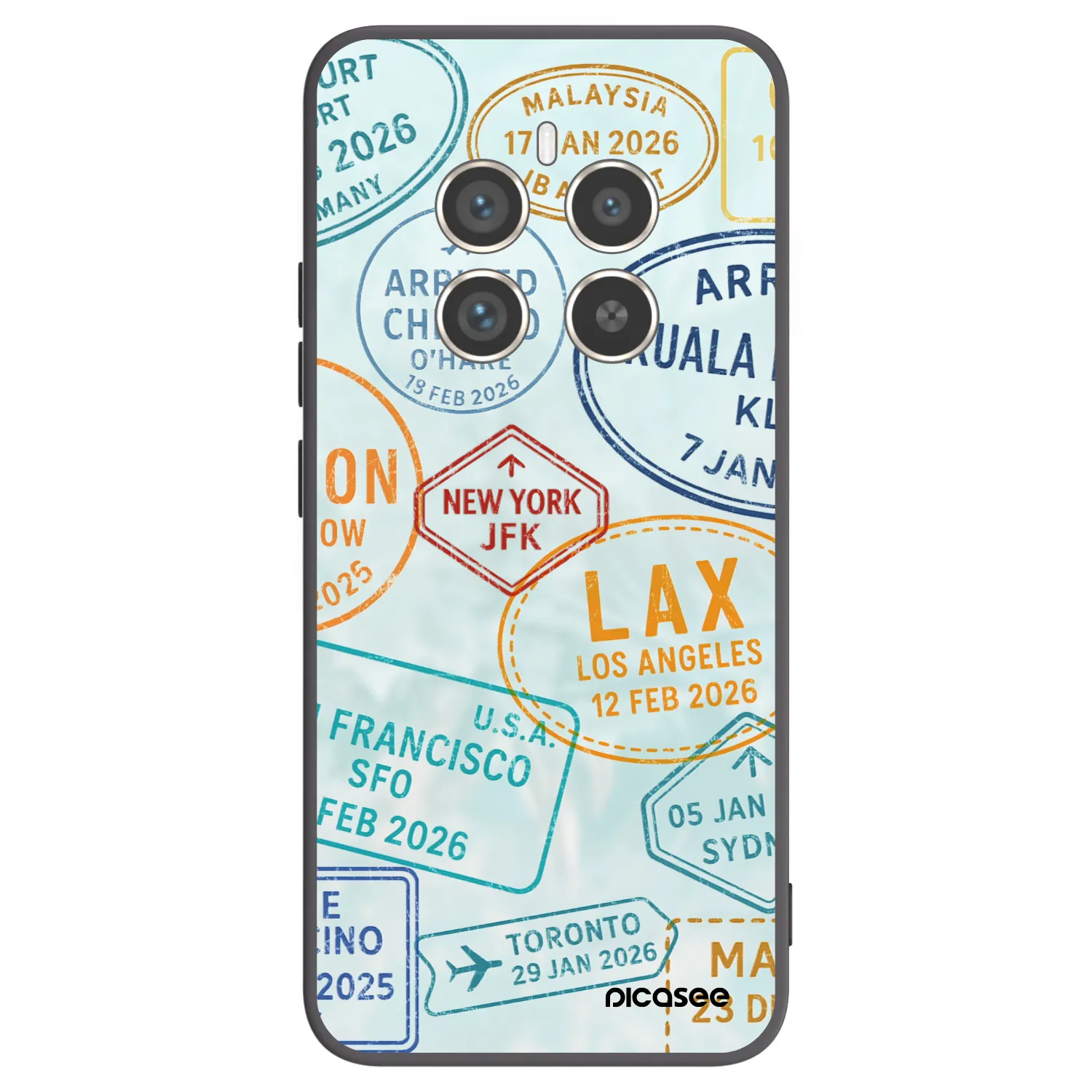 Picasee silikonowe czarne etui na Realme 12 Pro 5G - PASSPORT EDITION