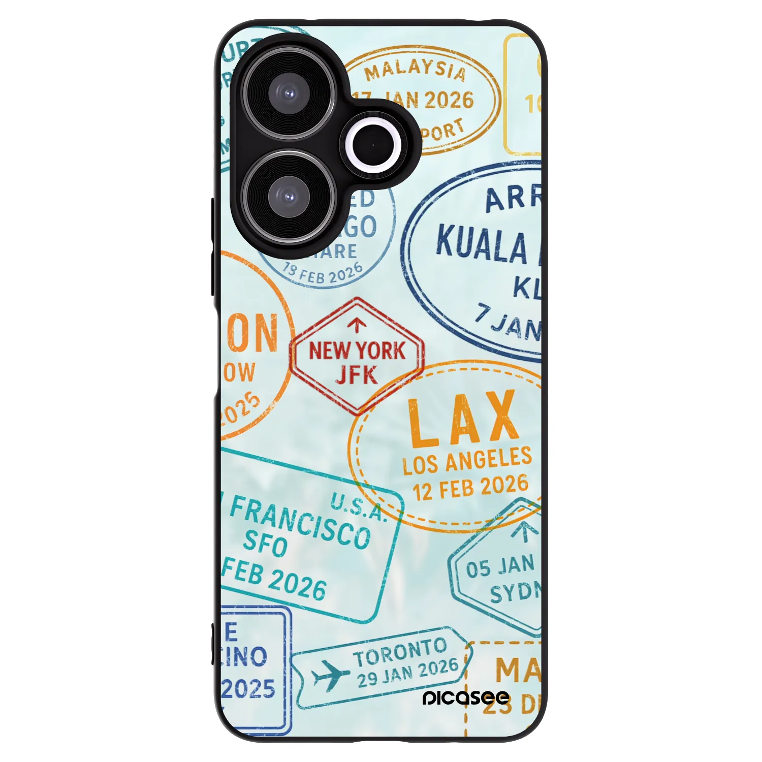 Picasee silikonowe czarne etui na Xiaomi Redmi 13 4G - PASSPORT EDITION