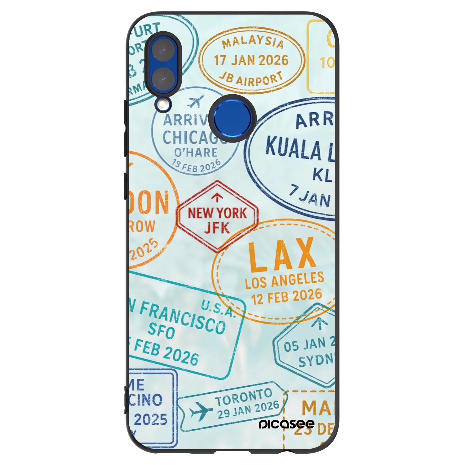 Picasee silikonowe czarne etui na Huawei P Smart 2019 - PASSPORT EDITION