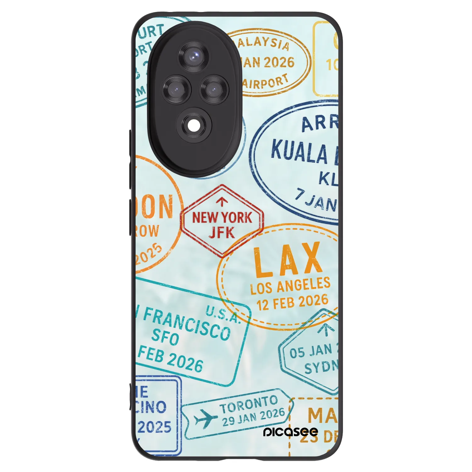 Picasee silikonowe czarne etui na Honor 200 5G - PASSPORT EDITION