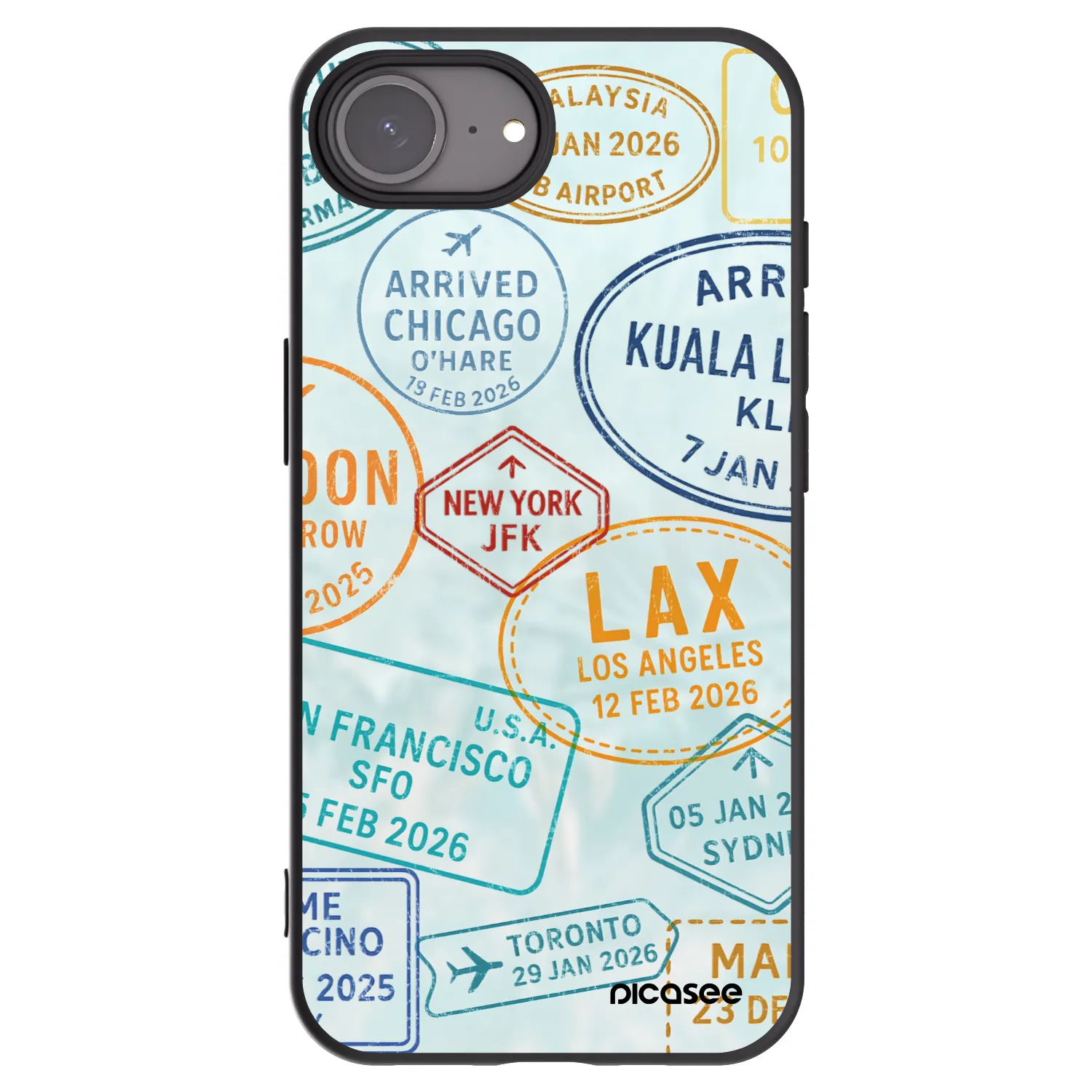 Picasee silikonowe czarne etui na Apple iPhone 16e - PASSPORT EDITION