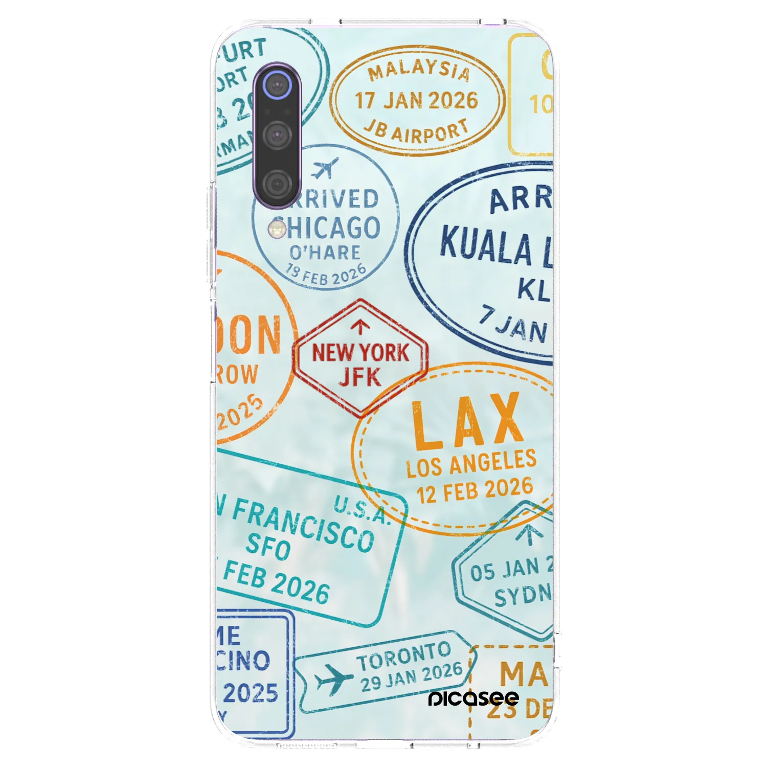Picasee silikonowe przeźroczyste etui na Xiaomi Mi 9 - PASSPORT EDITION