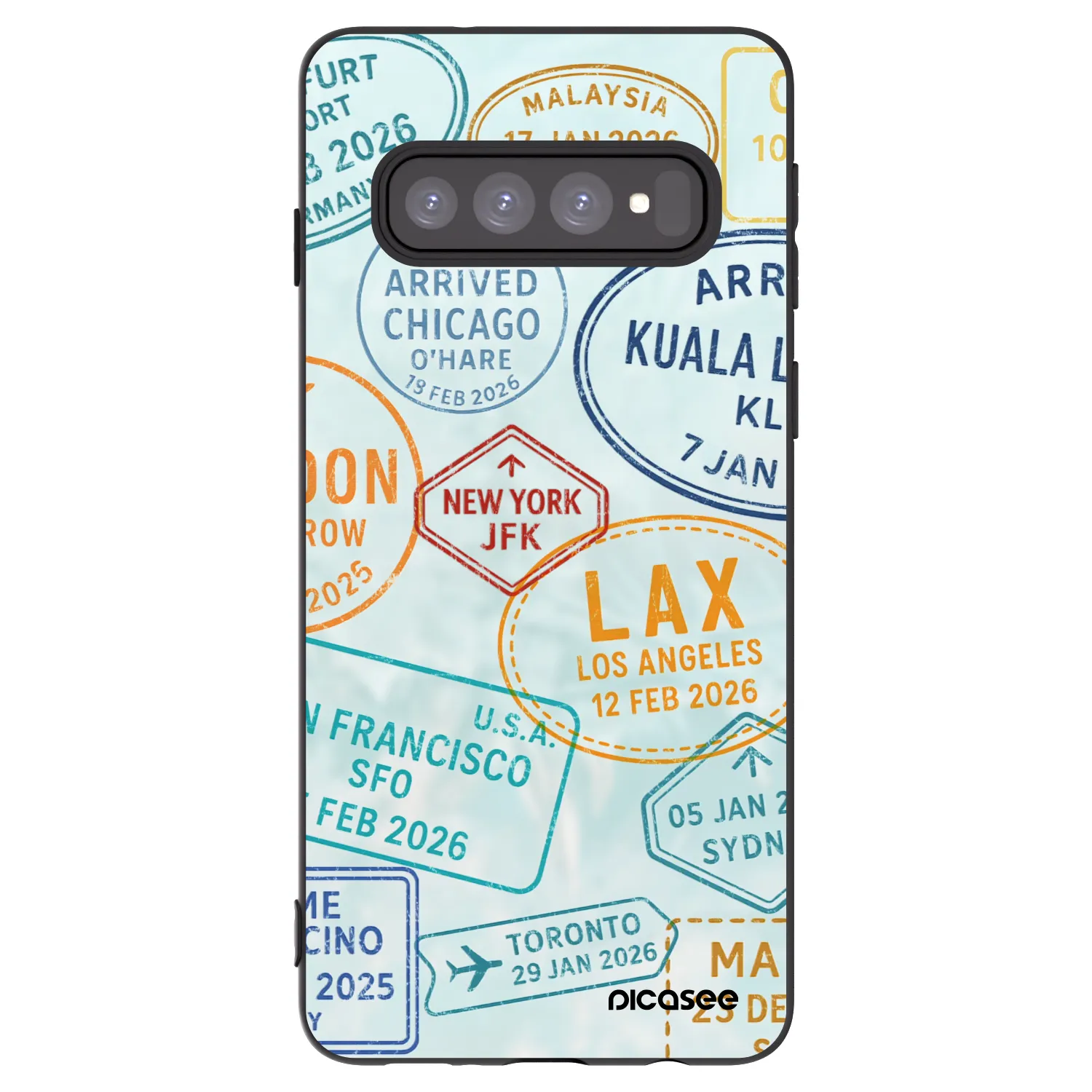 Picasee silikonowe czarne etui na Samsung Galaxy S10 G973 - PASSPORT EDITION