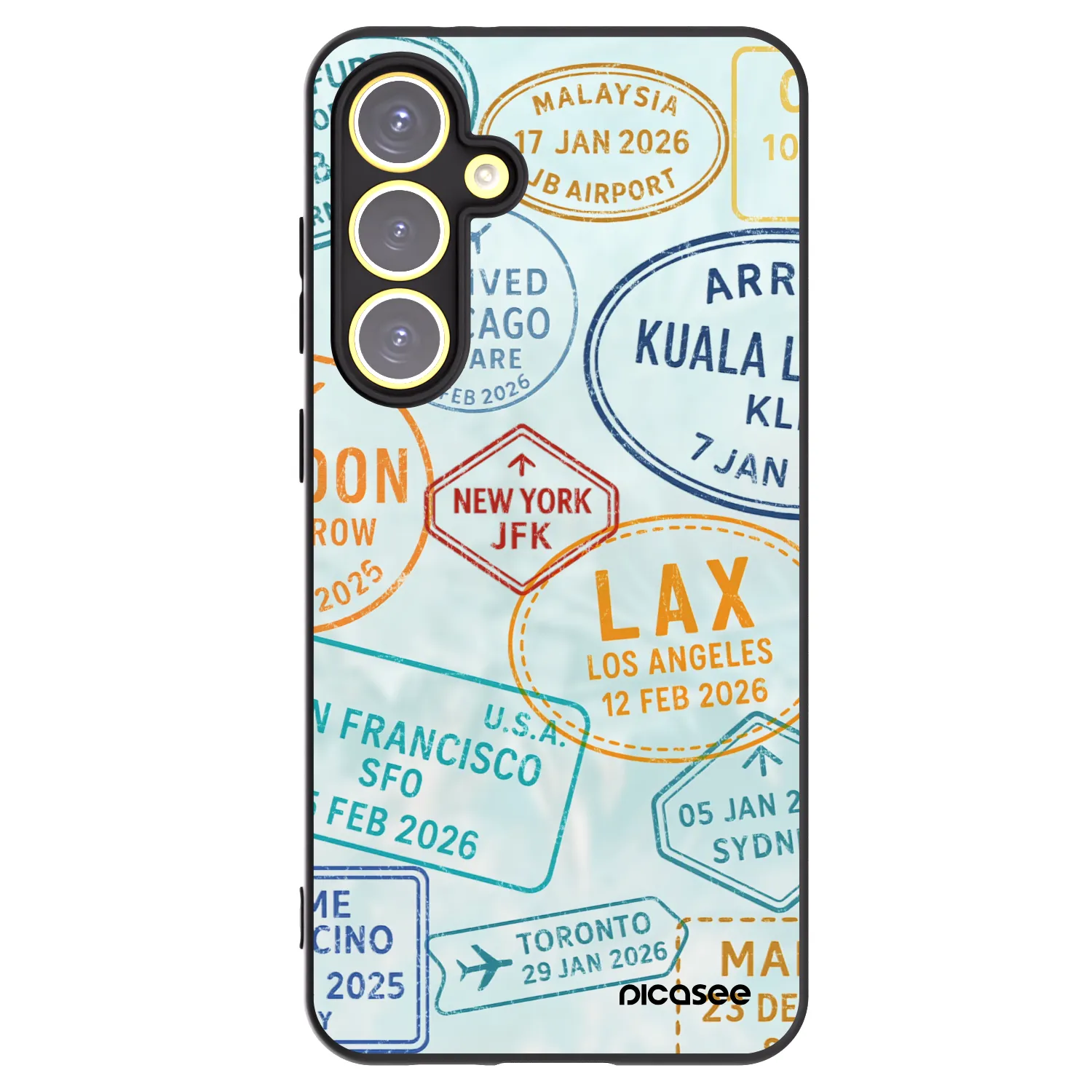Picasee silikonowe czarne etui na Samsung Galaxy S24 FE S721B - PASSPORT EDITION