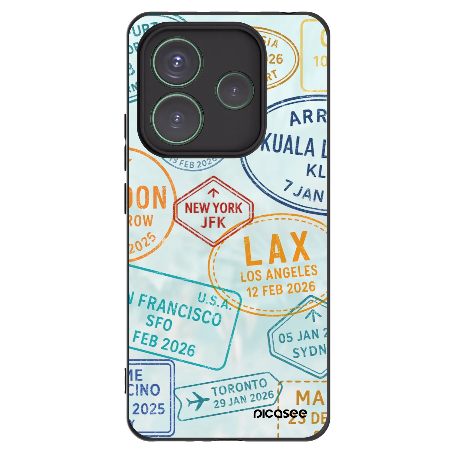 Picasee silikonowe czarne etui na Xiaomi Redmi Note 14 5G - PASSPORT EDITION