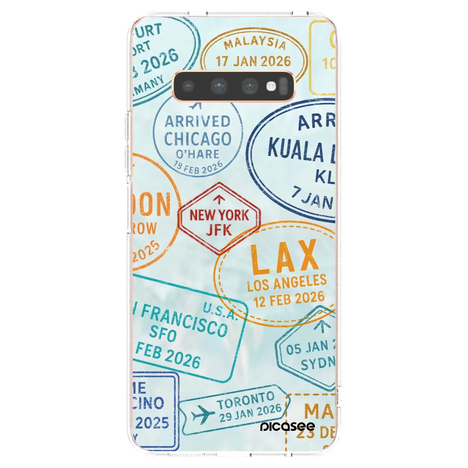 Picasee silikonowe przeźroczyste etui na Samsung Galaxy S10 Plus G975 - PASSPORT EDITION