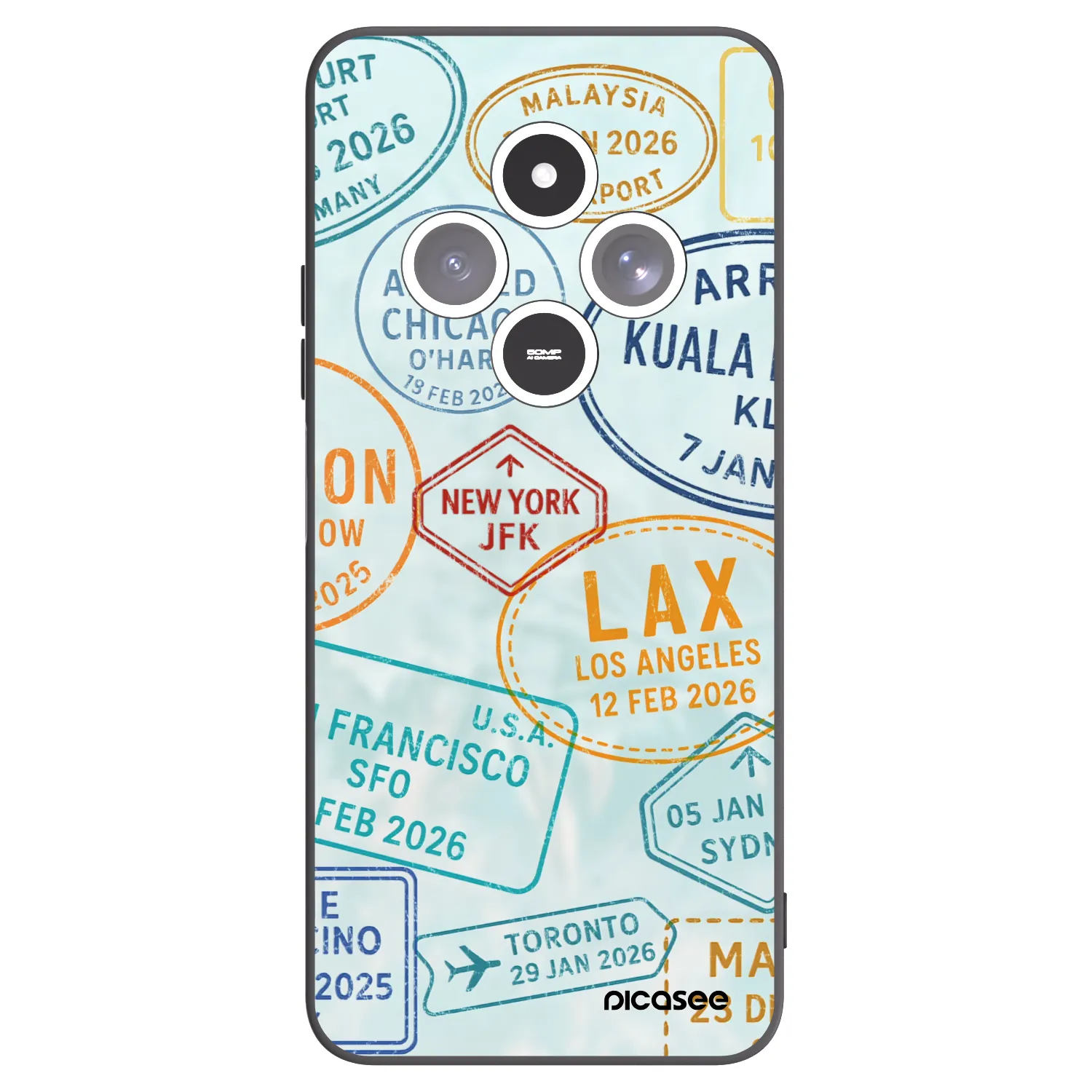 Picasee silikonowe czarne etui na Xiaomi Redmi 14C - PASSPORT EDITION