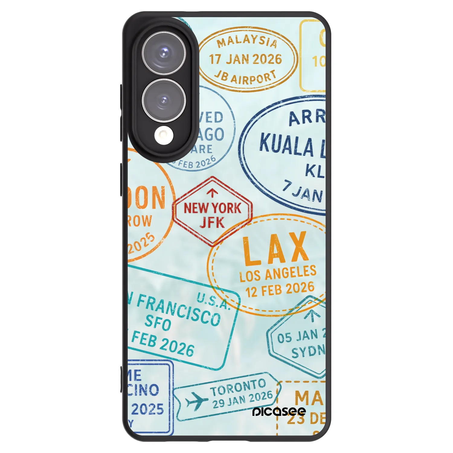 Picasee silikonowe czarne etui na Samsung Galaxy S25 Edge 5G - PASSPORT EDITION