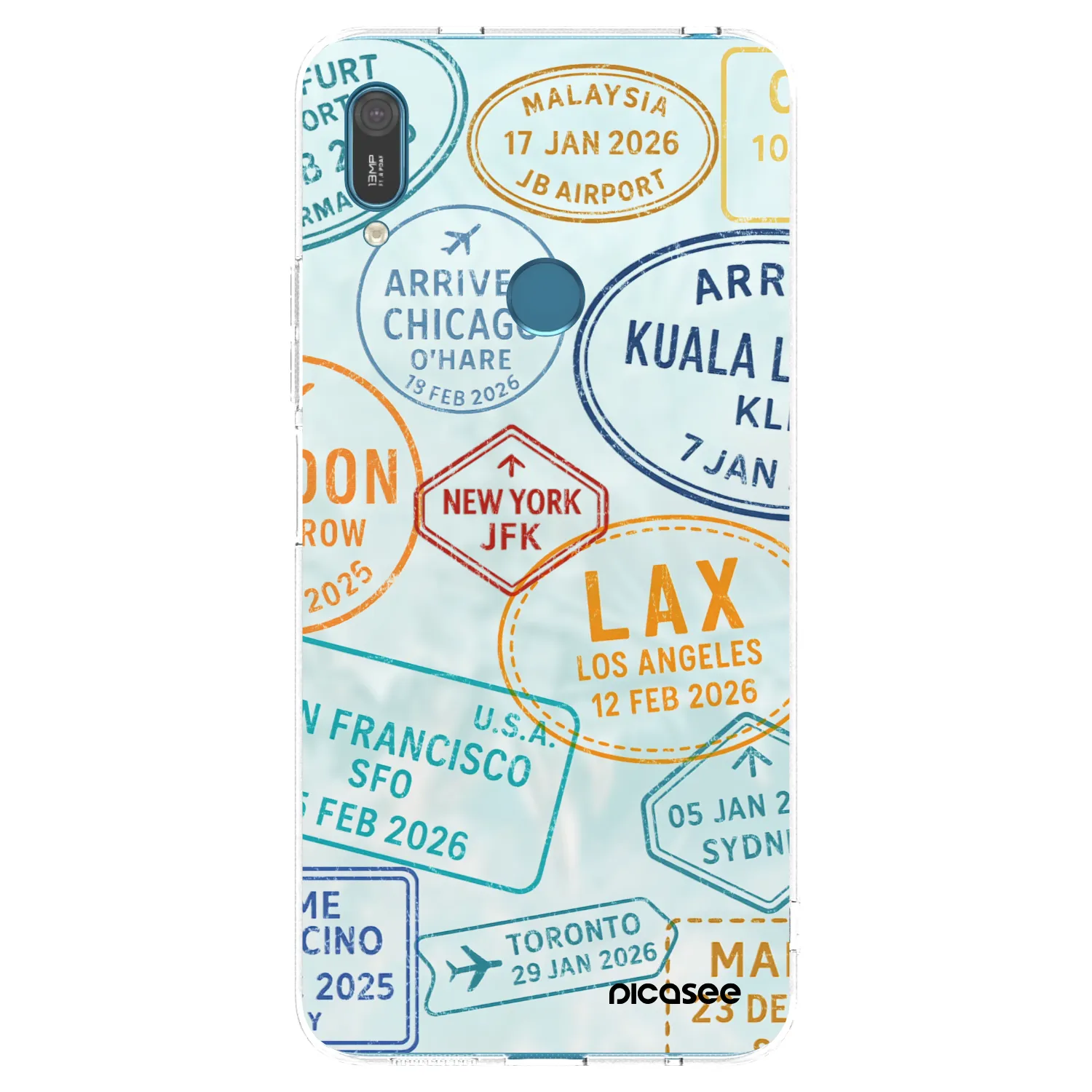 Picasee silikonowe przeźroczyste etui na Huawei Y7 2019 - PASSPORT EDITION