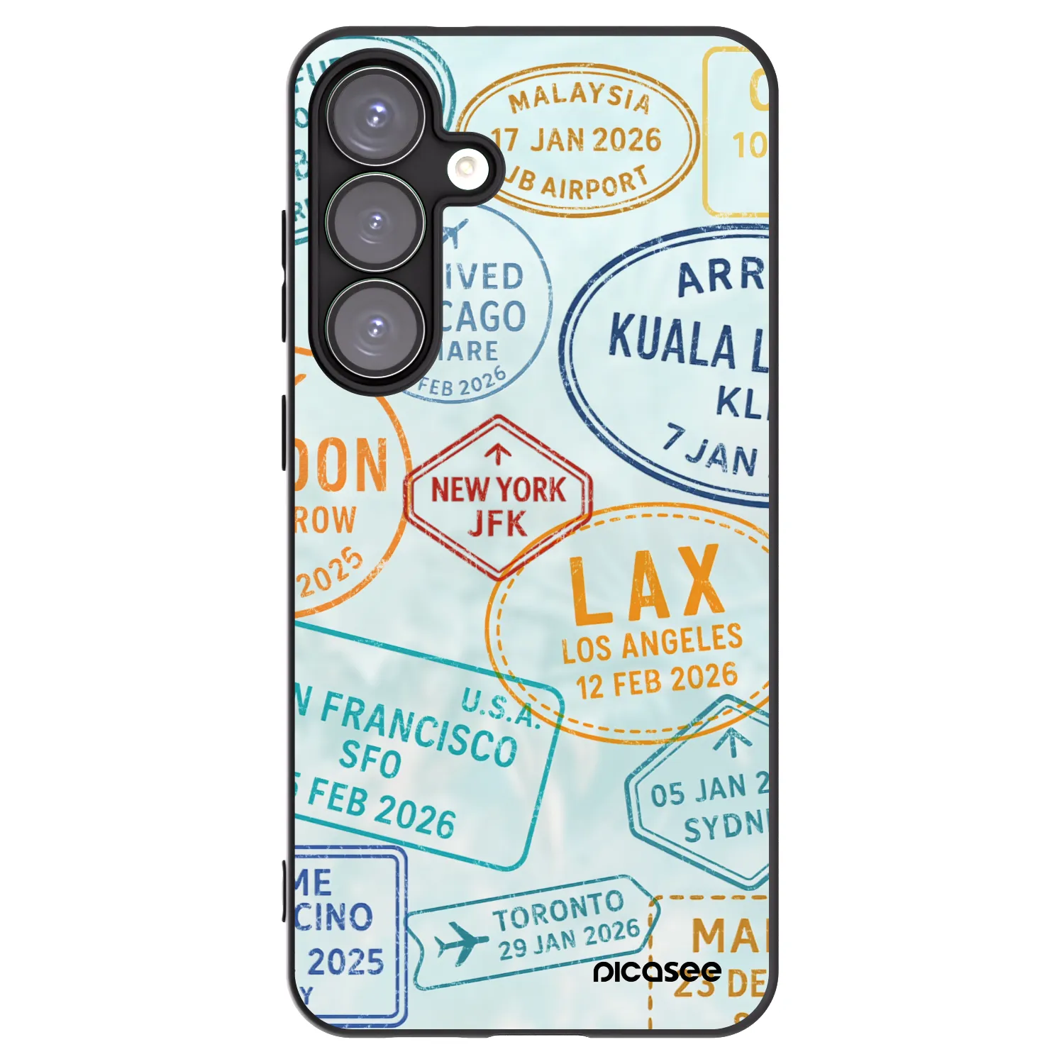 Picasee silikonowe czarne etui na Samsung Galaxy S25+ 5G - PASSPORT EDITION