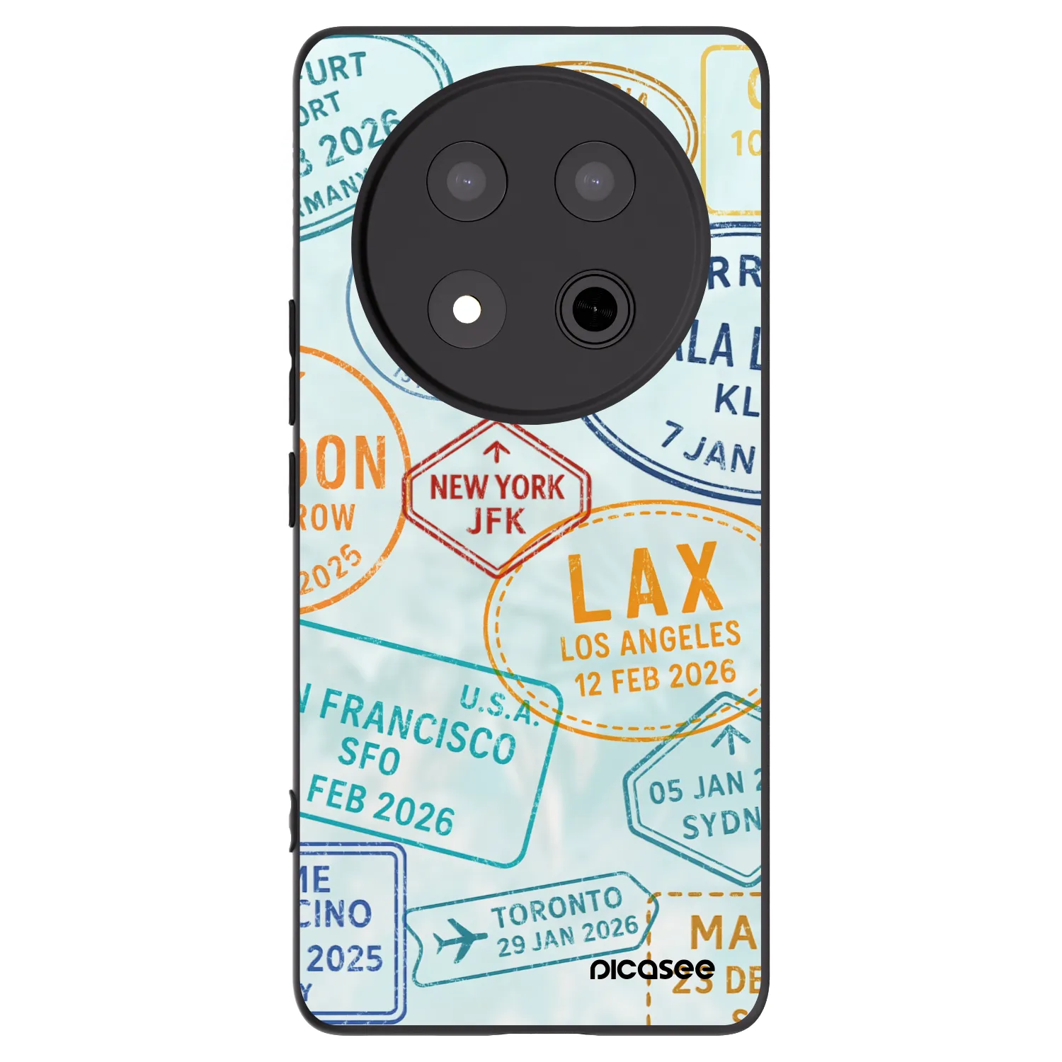 Picasee silikonowe czarne etui na Honor Magic7 Lite 5G - PASSPORT EDITION