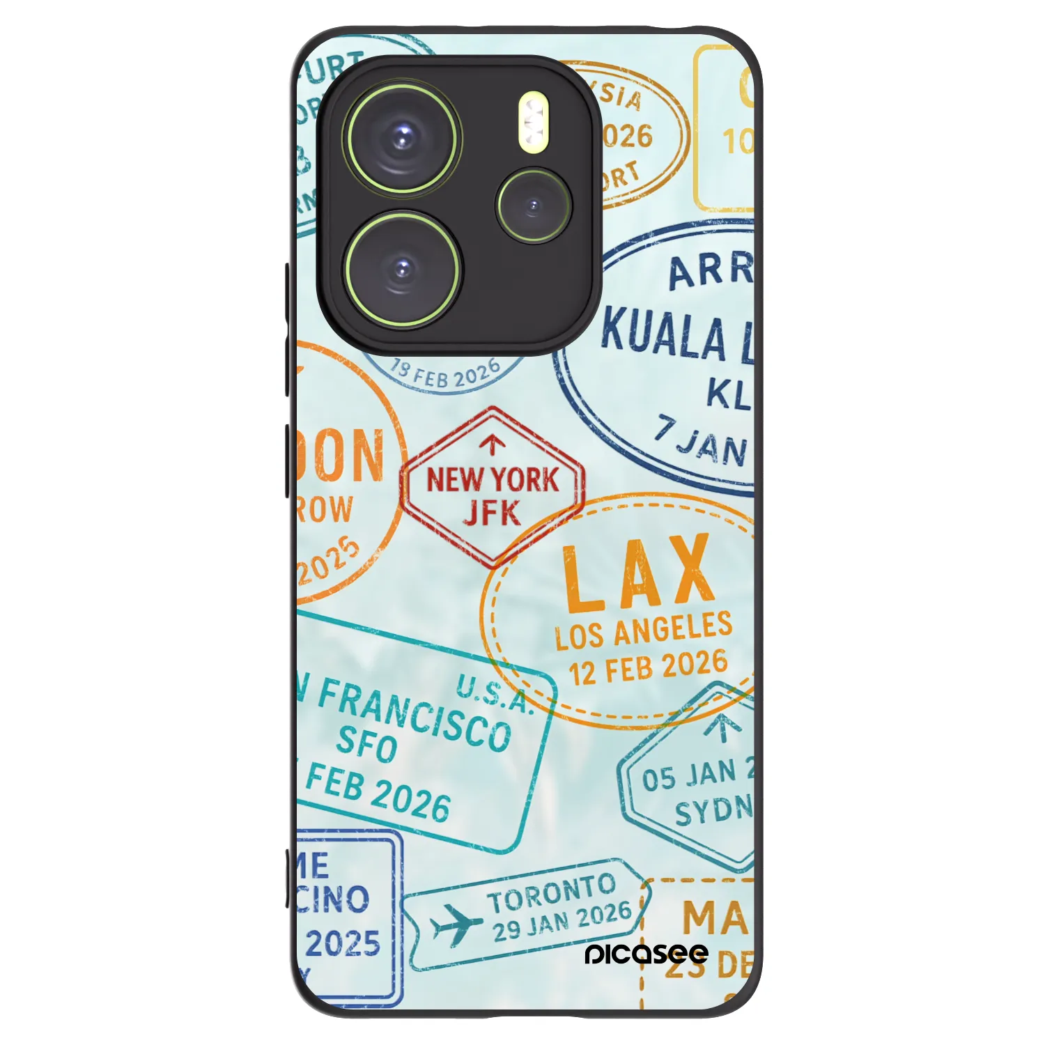Picasee silikonowe czarne etui na Xiaomi Redmi Note 14 4G - PASSPORT EDITION