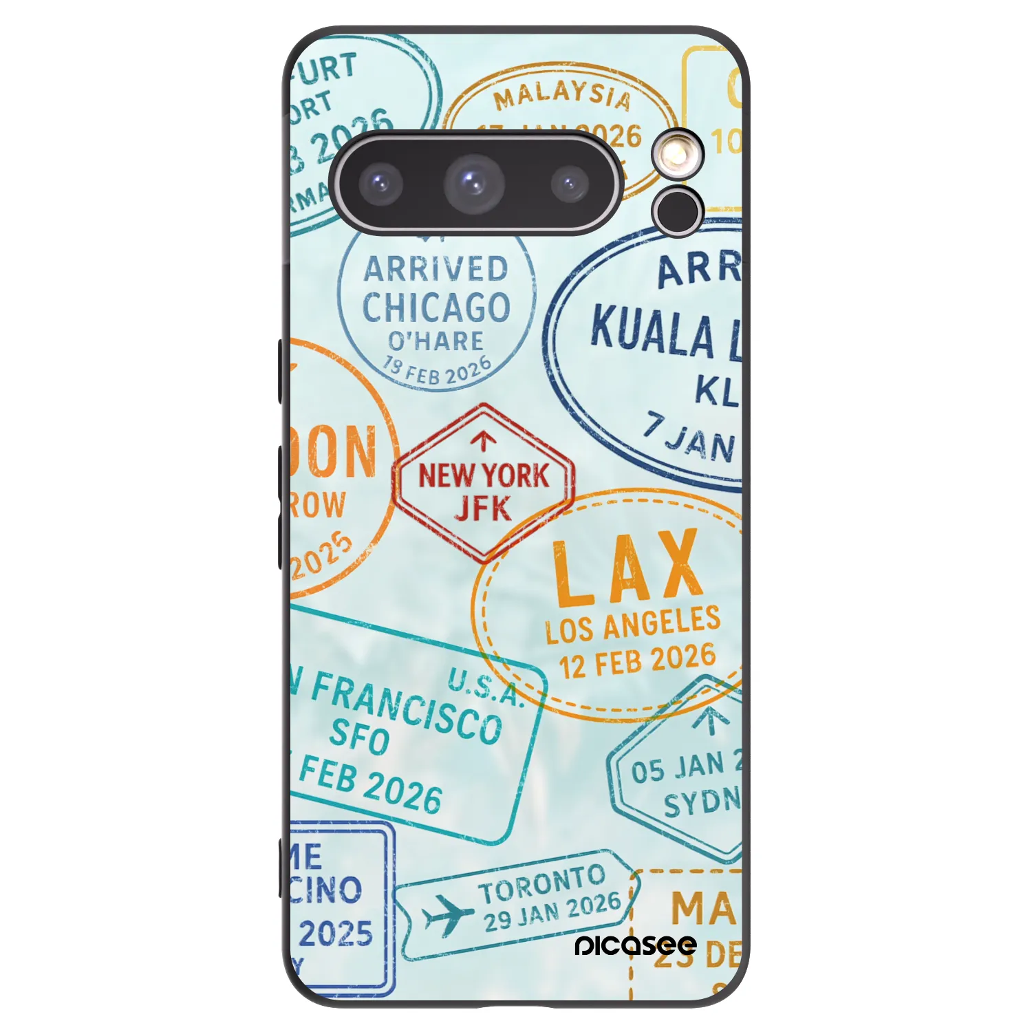 Picasee silikonowe czarne etui na Google Pixel 8 Pro - PASSPORT EDITION