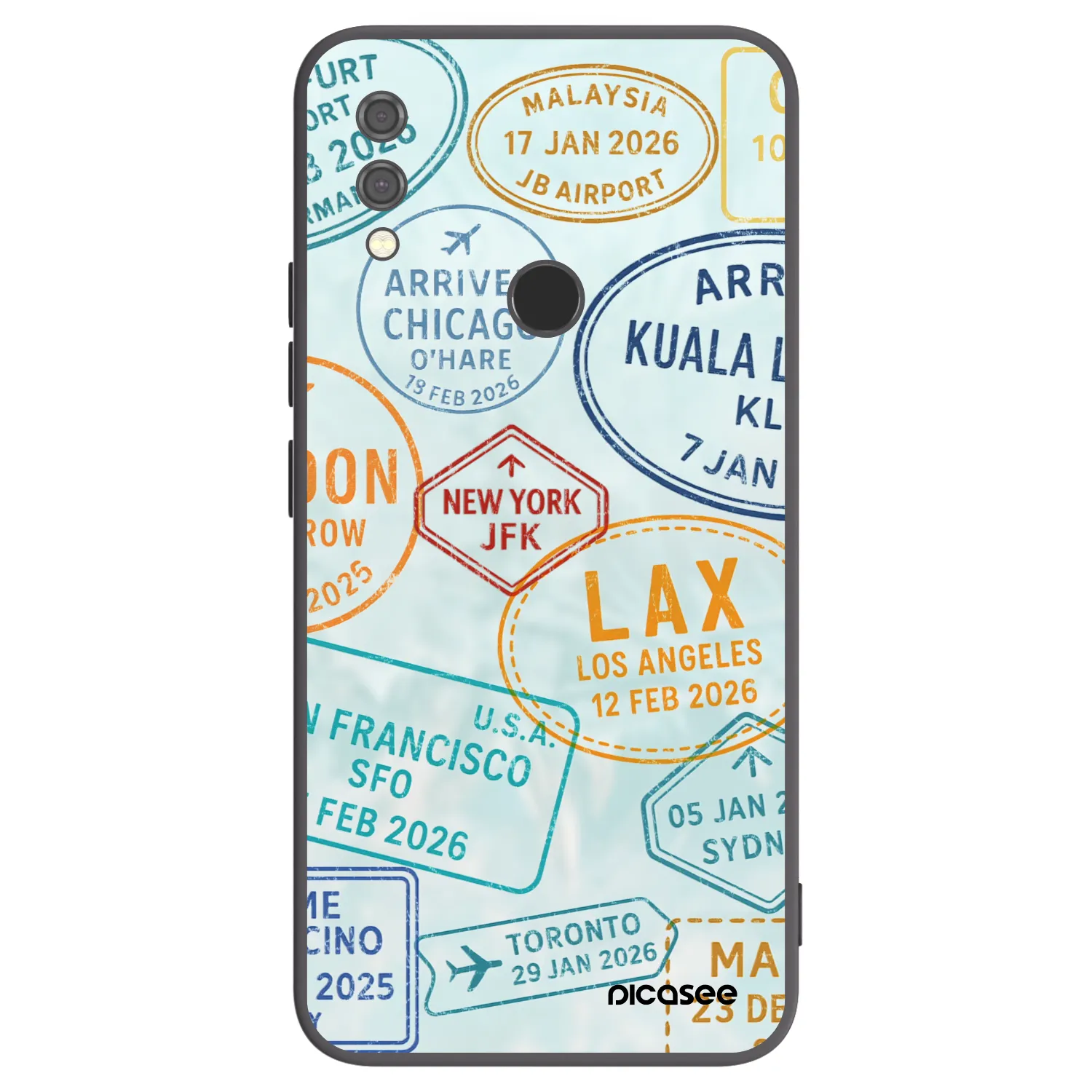 Picasee silikonowe czarne etui na Xiaomi Redmi Note 7 - PASSPORT EDITION