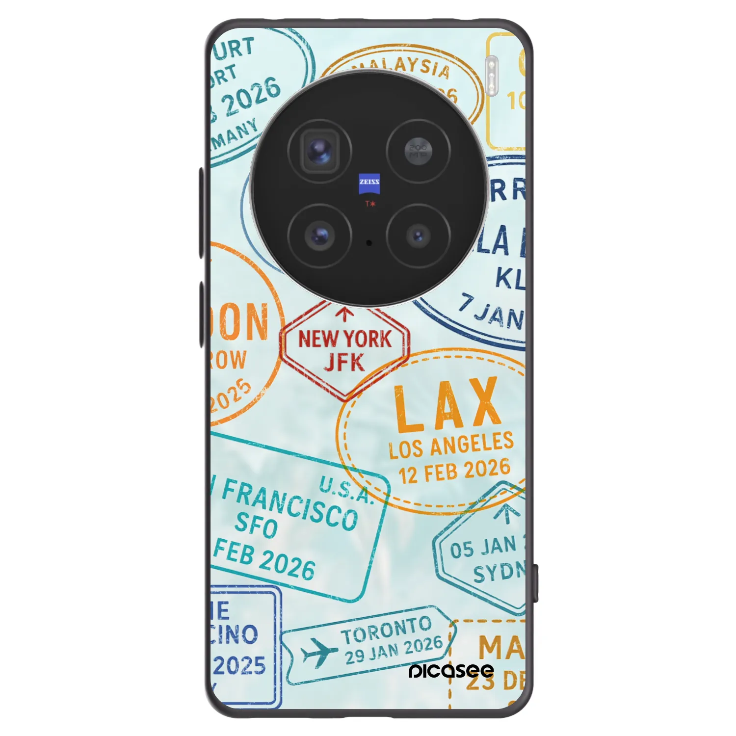 Picasee silikonowe czarne etui na Vivo X200 Pro - PASSPORT EDITION