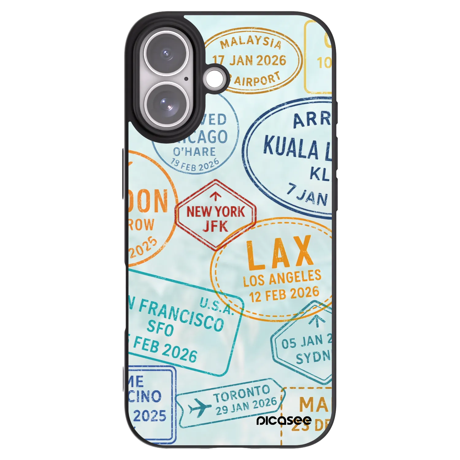 Picasee silikonowe czarne etui na Apple iPhone 17 - PASSPORT EDITION