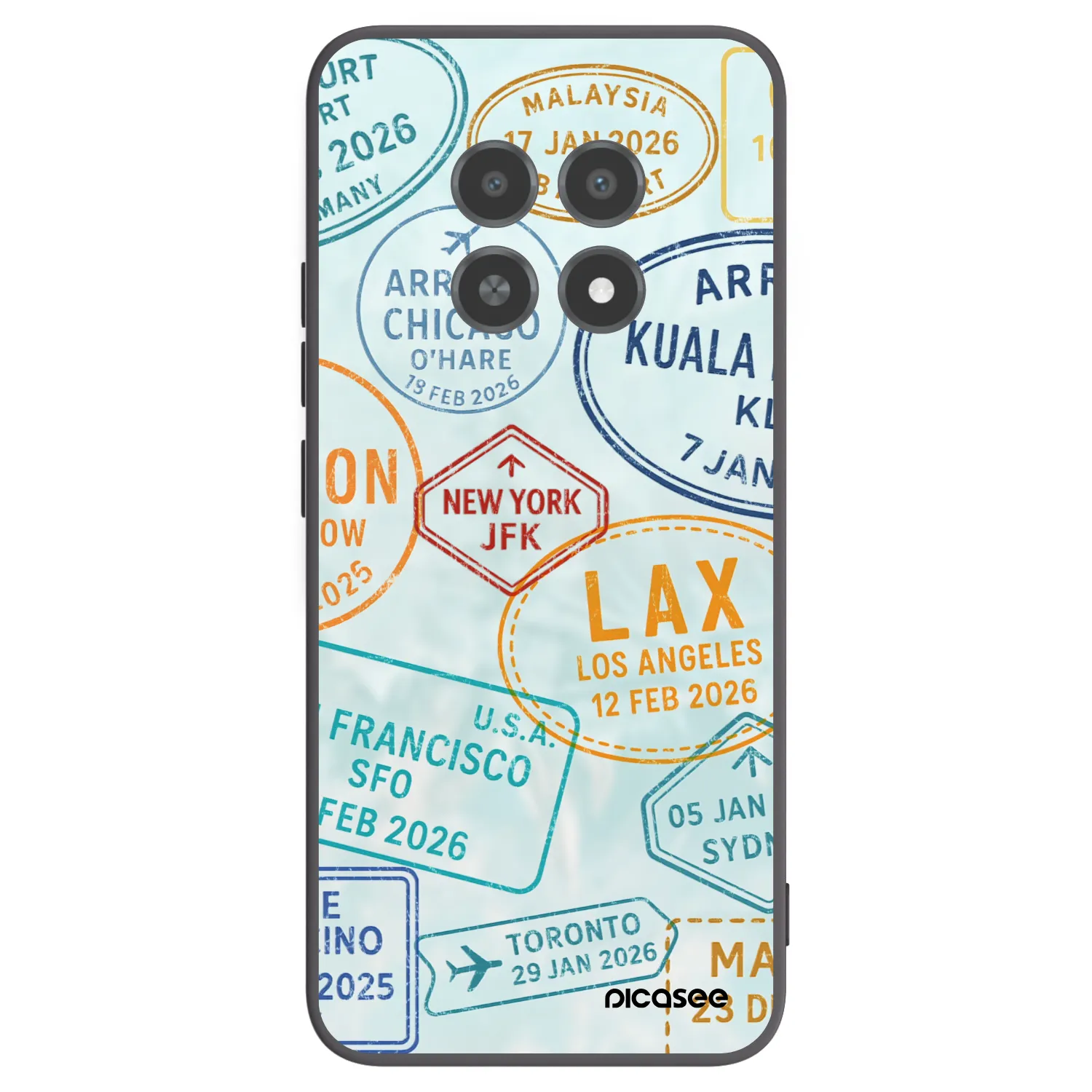 Picasee silikonowe czarne etui na Realme 12X - PASSPORT EDITION