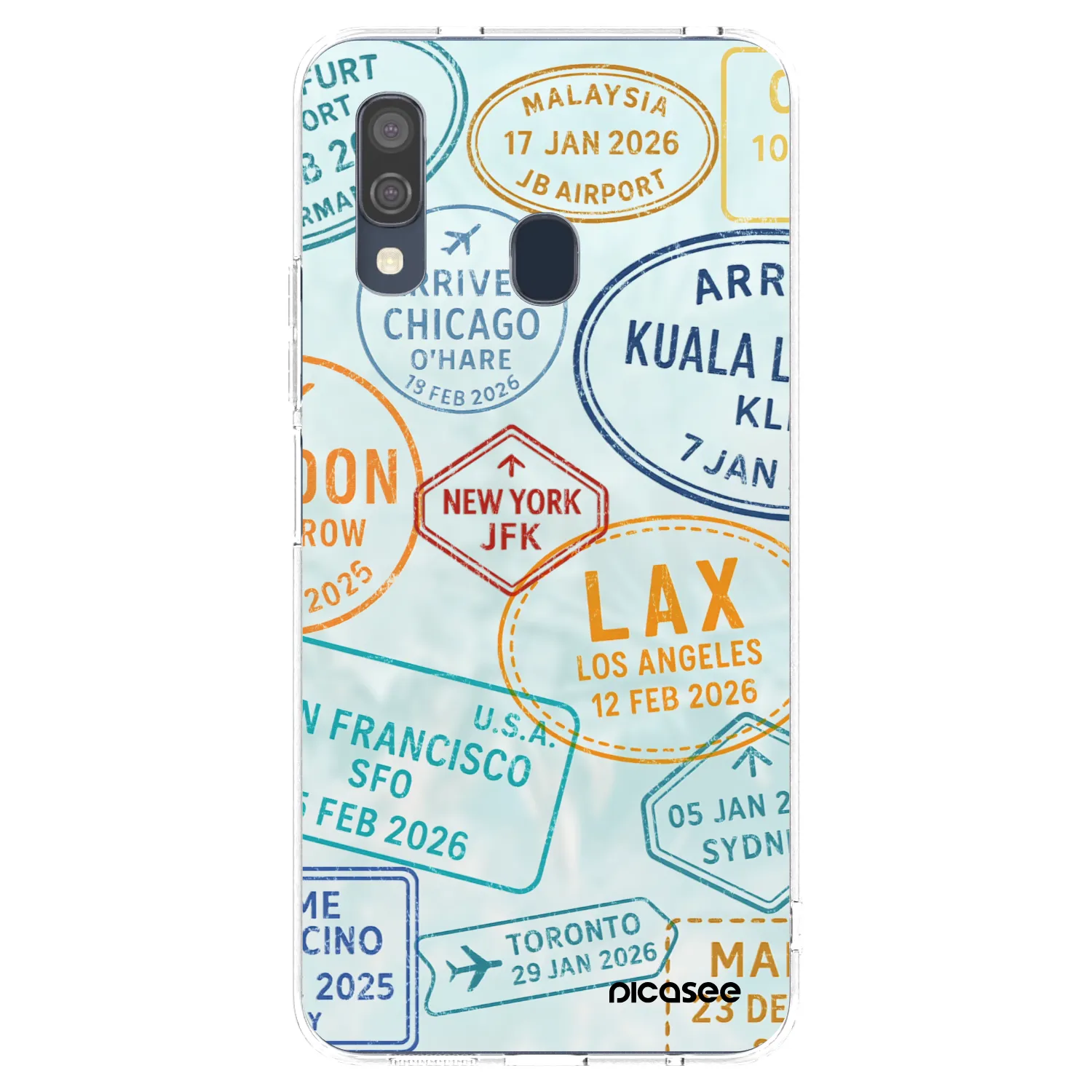 Picasee silikonowe przeźroczyste etui na Samsung Galaxy A40 A405F - PASSPORT EDITION