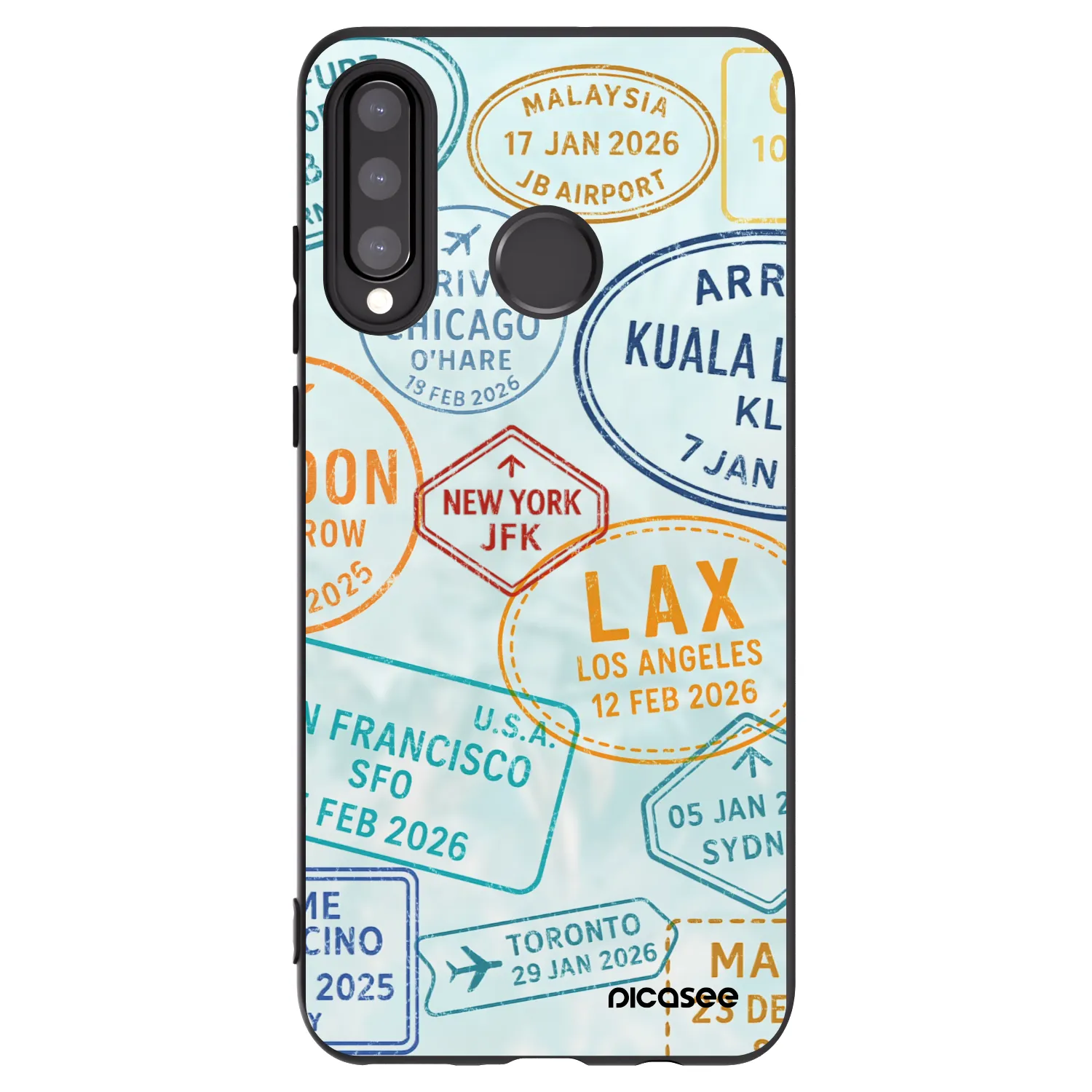 Picasee silikonowe czarne etui na Huawei P30 Lite - PASSPORT EDITION