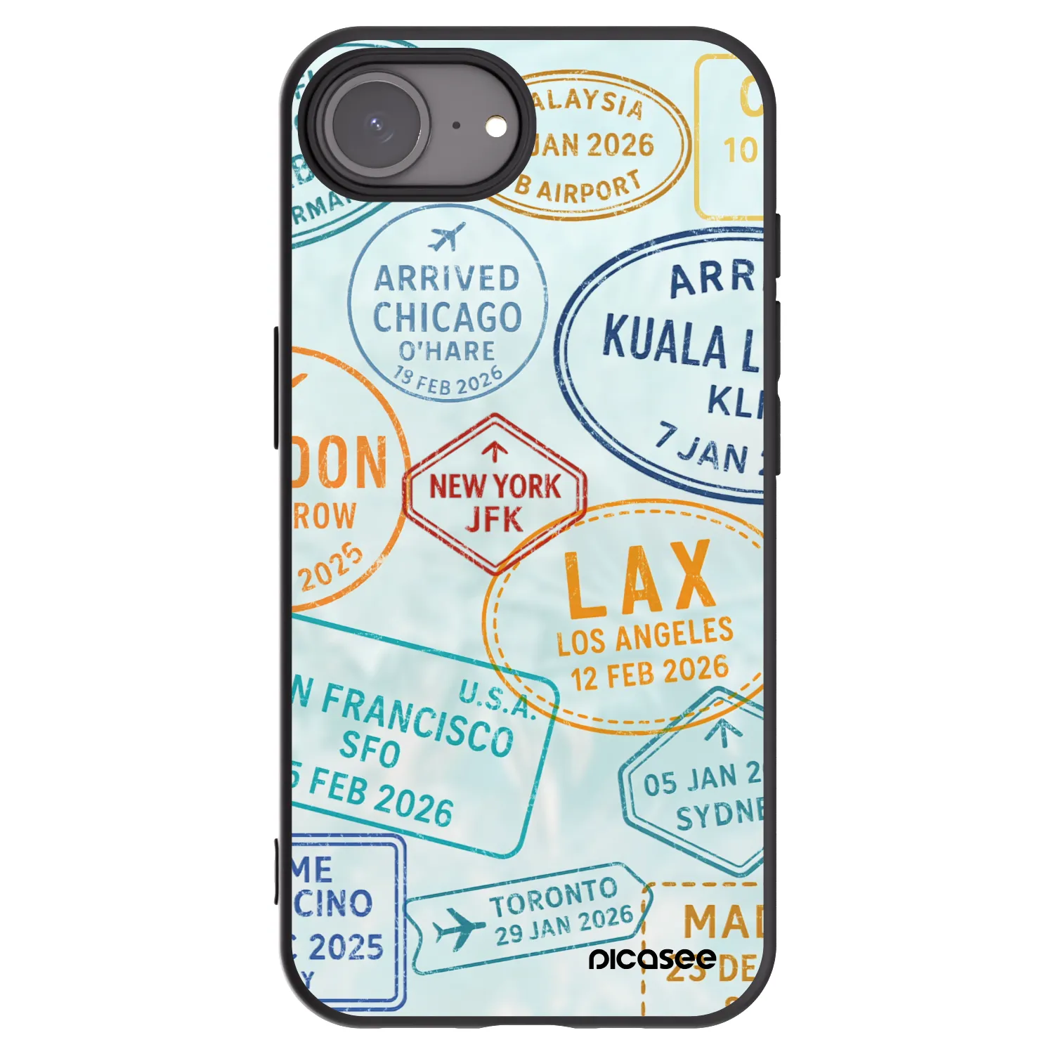 Picasee silikonowe czarne etui na Apple iPhone 17e - PASSPORT EDITION