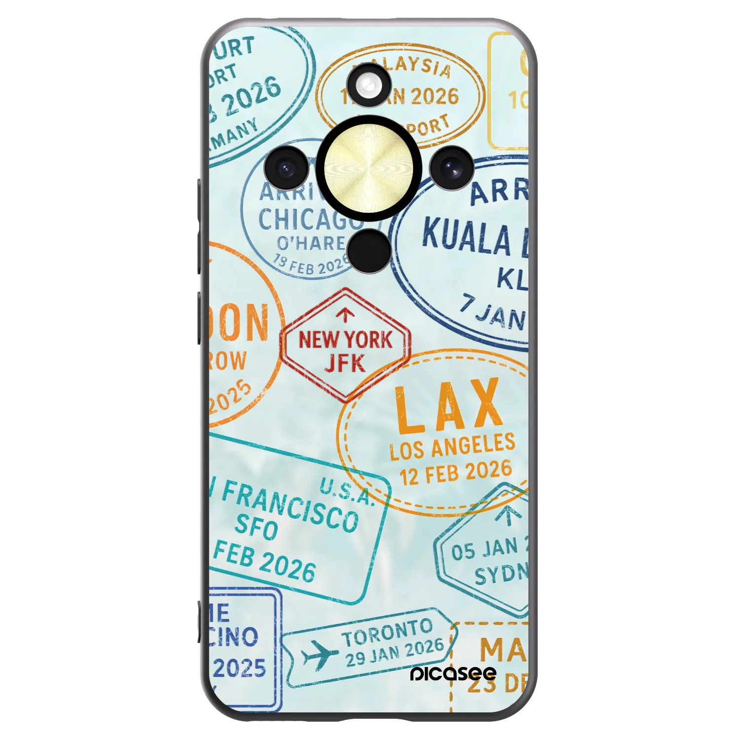 Picasee silikonowe czarne etui na Honor Magic8 Lite 5G - PASSPORT EDITION