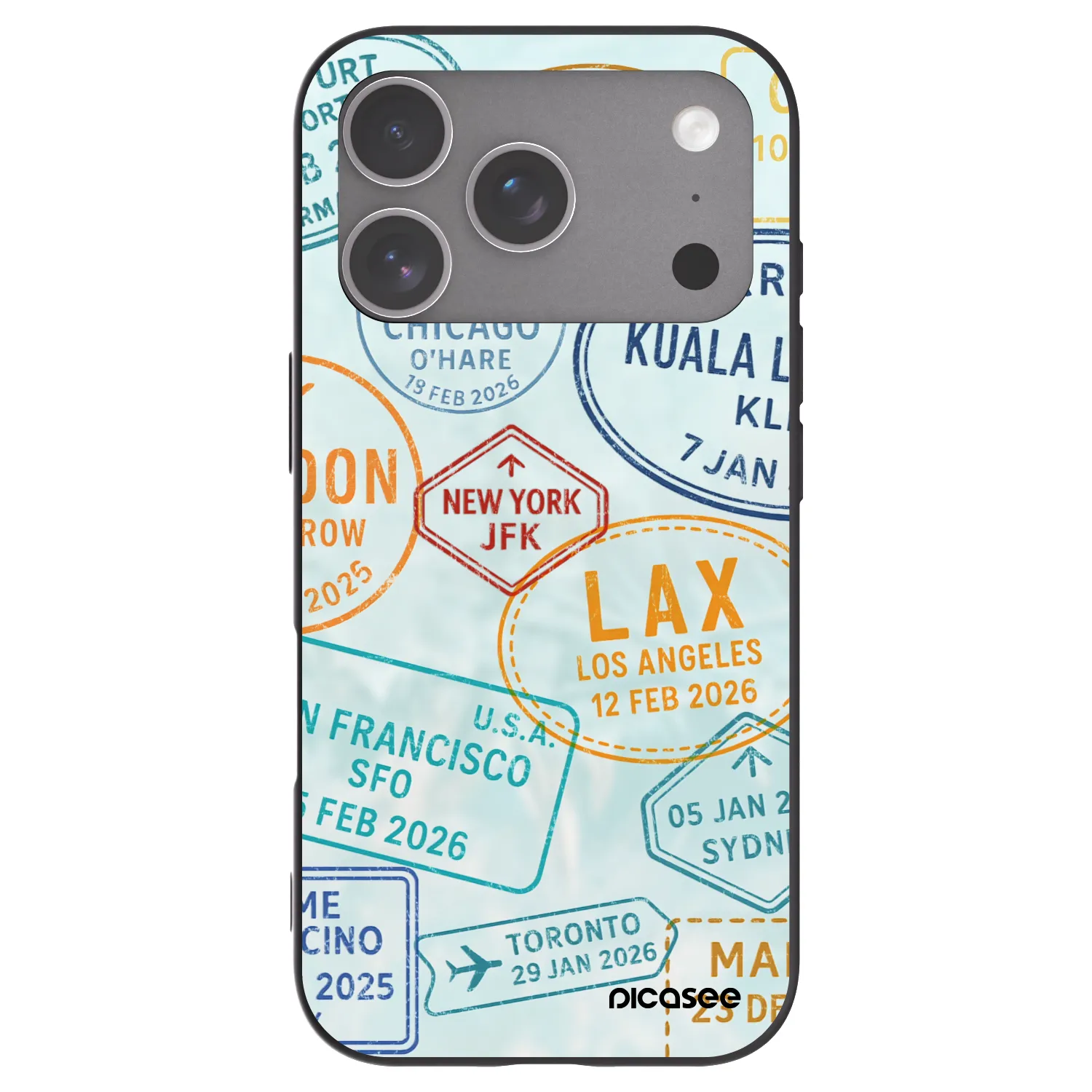 Picasee silikonowe czarne etui na Apple iPhone 18 Pro - PASSPORT EDITION