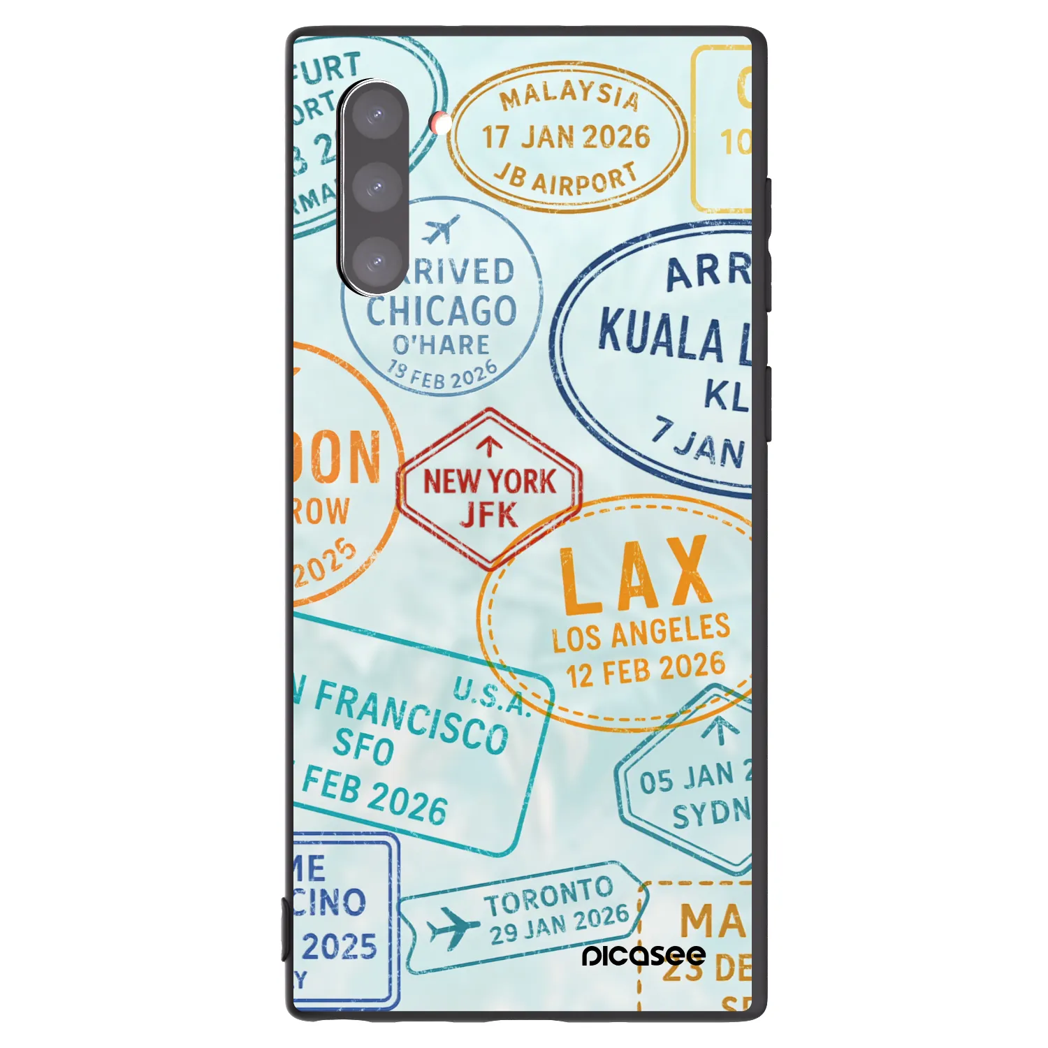 Picasee silikonowe czarne etui na Samsung Galaxy Note 10 N970F - PASSPORT EDITION